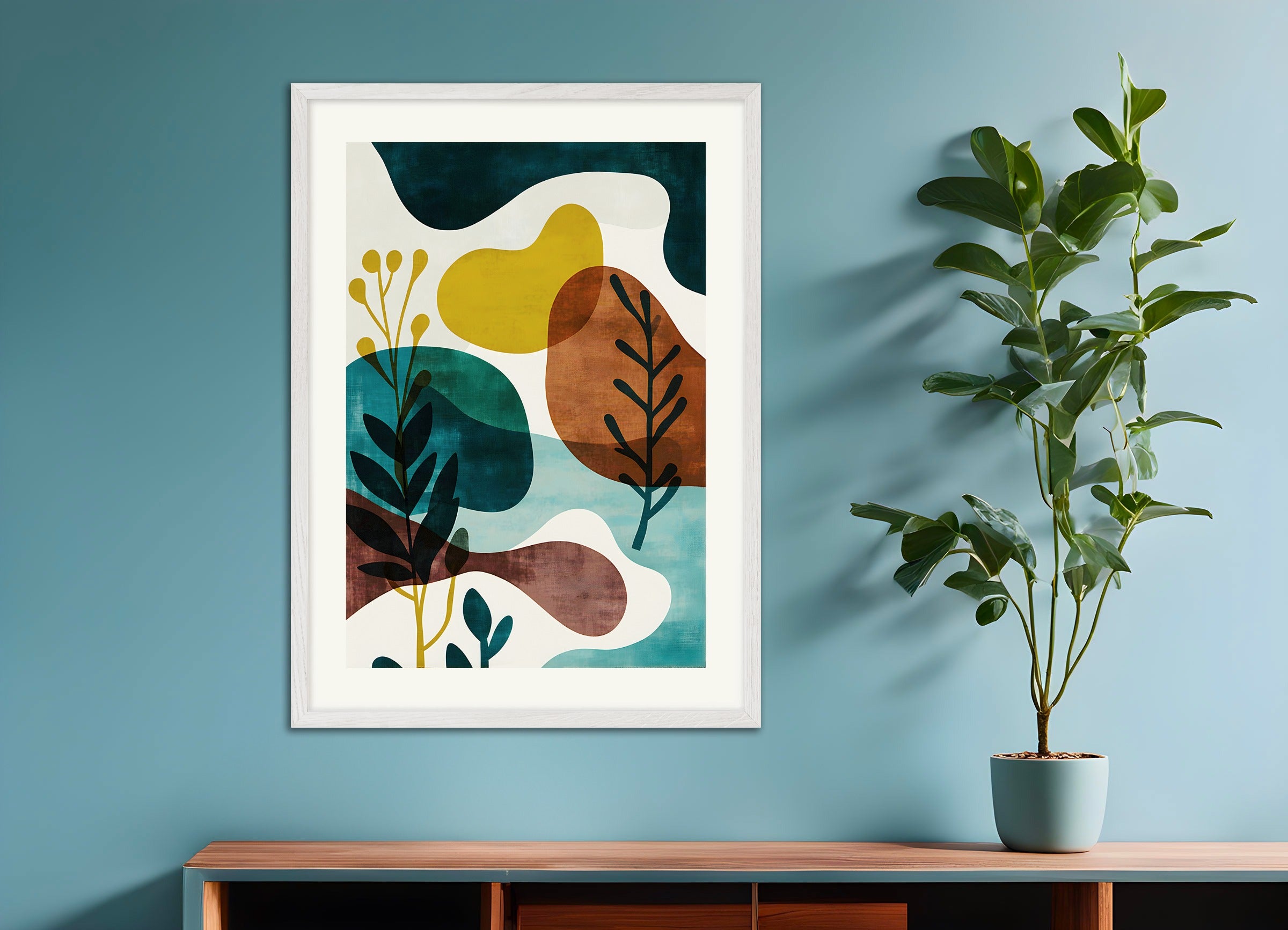 Poster with white wood frame: Autumn is coming