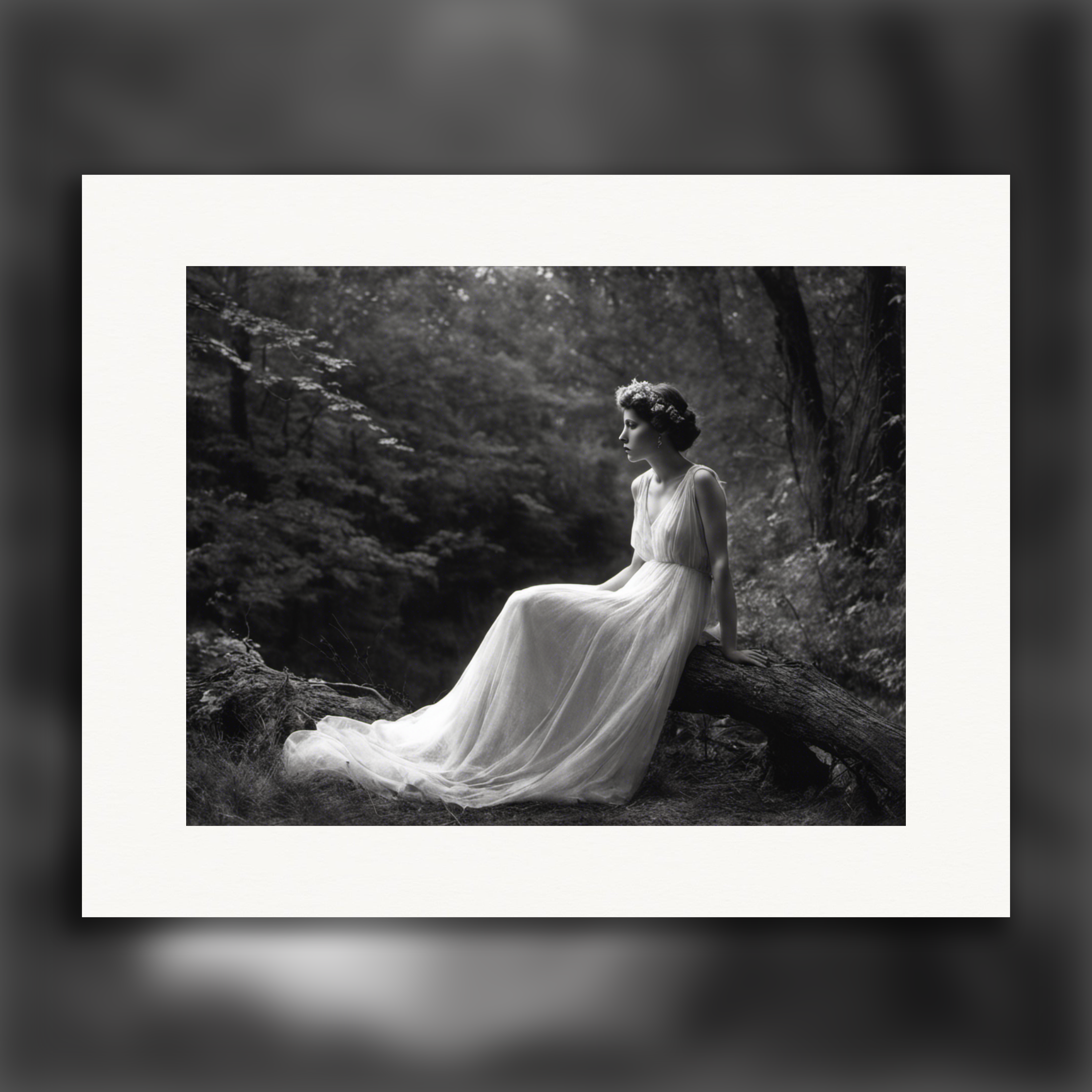 XXth century pictorialist and romantic photography of the 20th century, black and white, Ghost - Poster