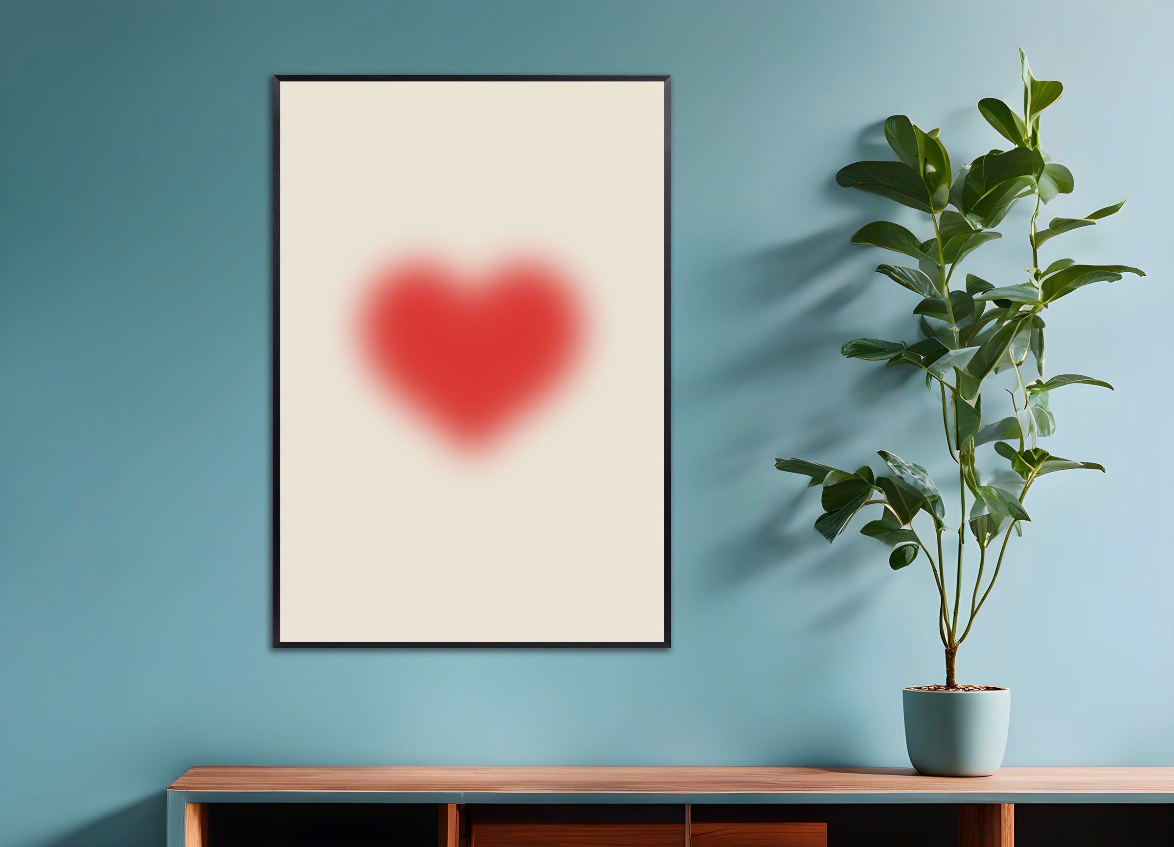 Poster with metal frame: We all have a Beating Heart - Love, Romantic