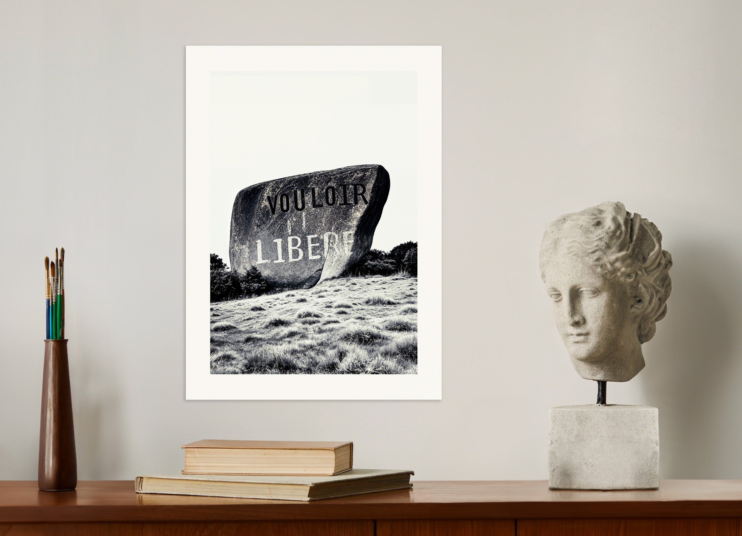 Poster: Willing liberates, Nietzsche, none