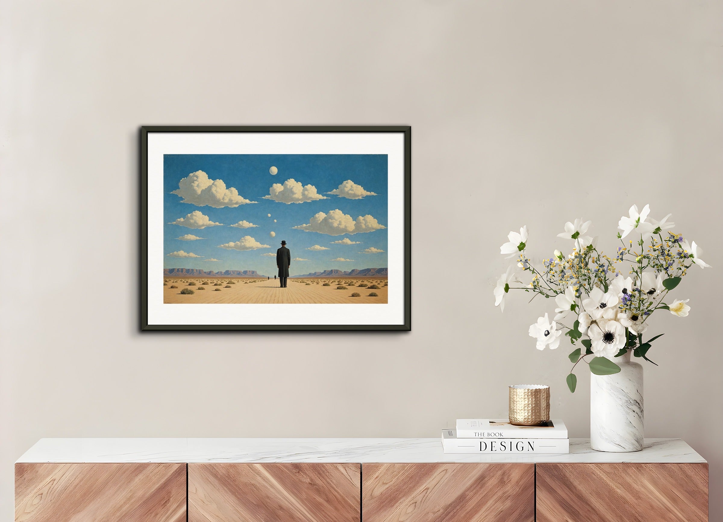 Poster with metal frame: Belgian surrealism, Desert