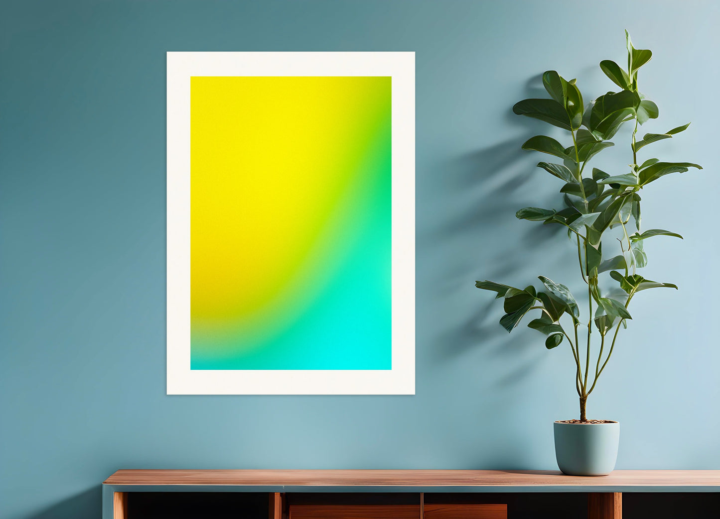 Poster: Positive energy, yellow and turquoise gradients, none