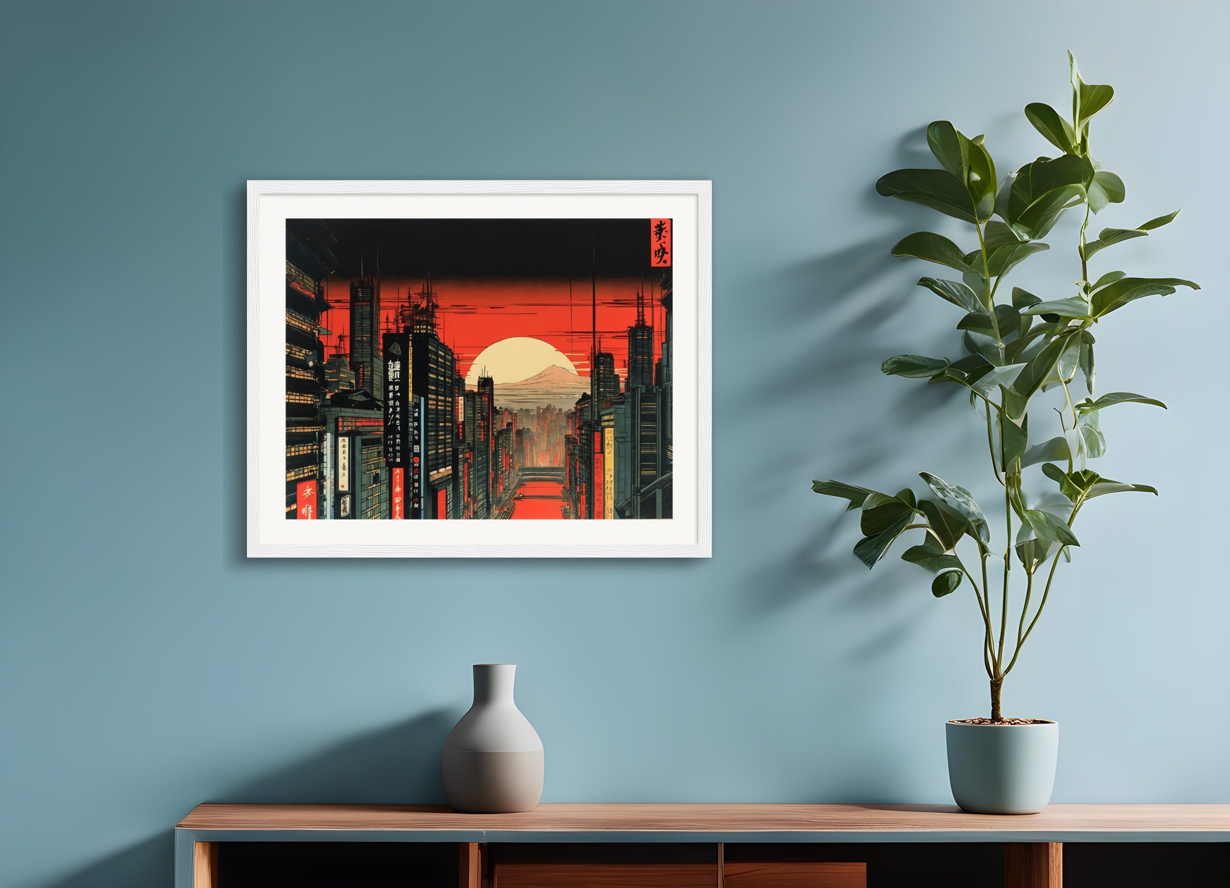 Poster with wood frame: Hiroshige, 