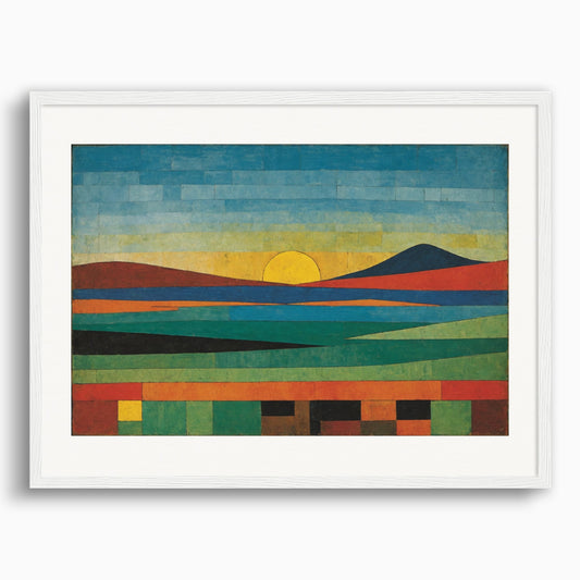 Poster: Abstract compositions with fanciful shapes, Zen landscape