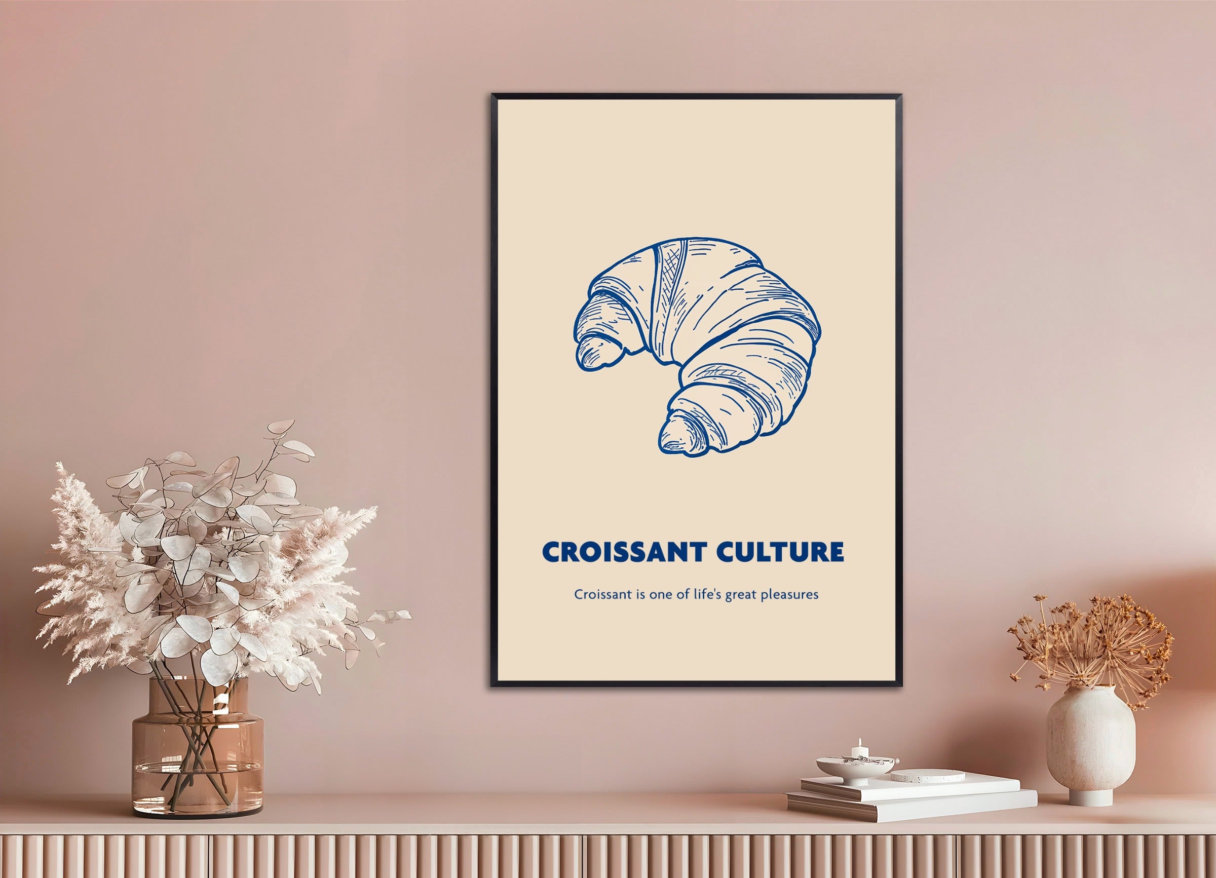 Poster with metal frame: Croissant Culture - Bakery