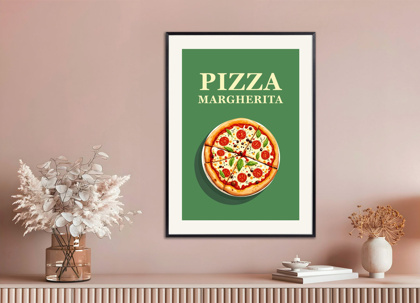 Poster with metal frame: Pizza Margherita, Italian restaurant