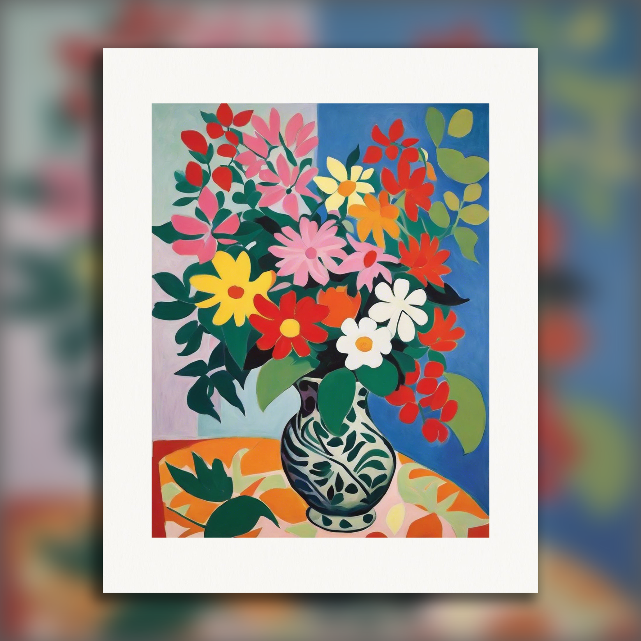 Expressive and abstract shapes, decorative sensitivity, Flowers - Poster