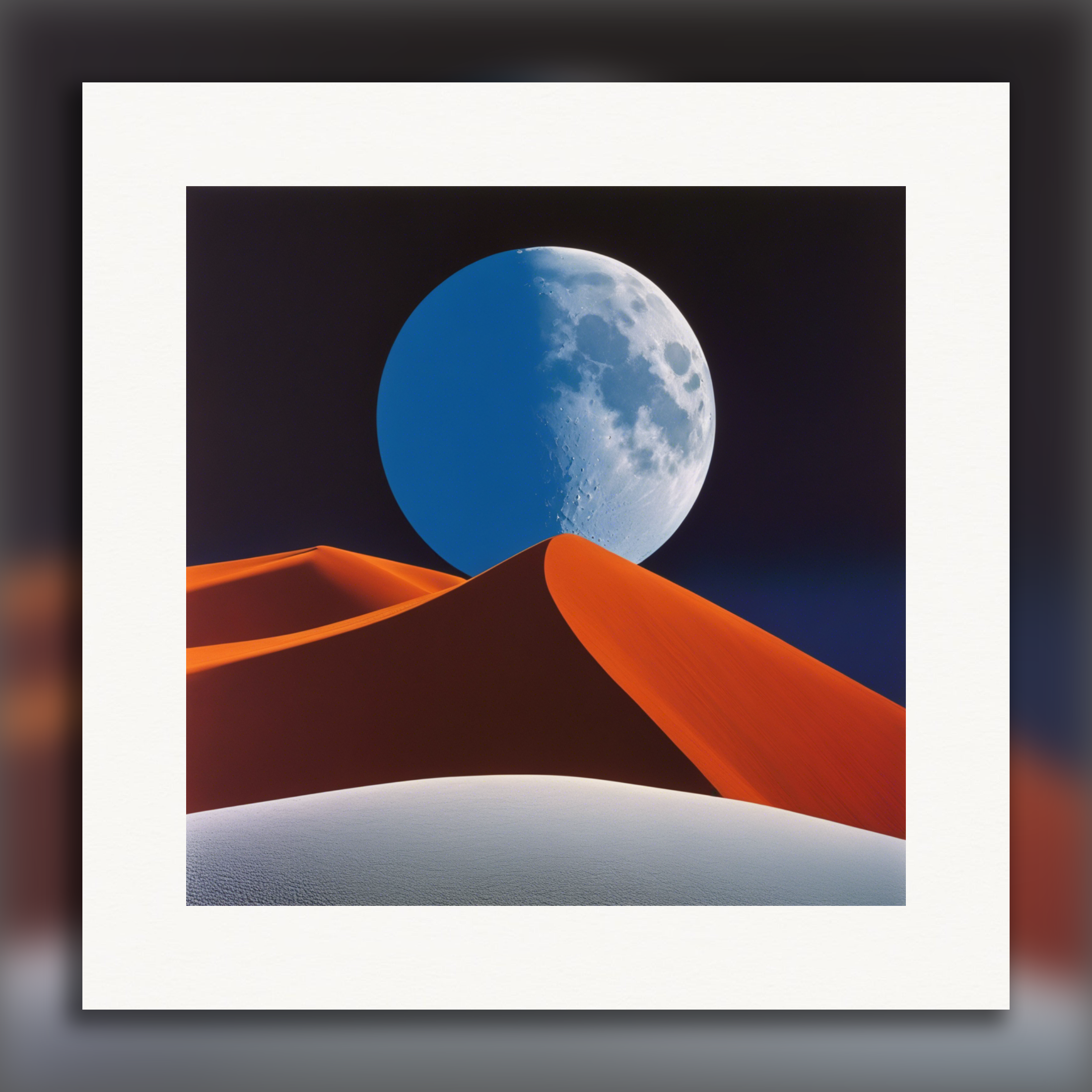 Colorful and abstract images, capturing geometric compositions in landscapes, Moon - Poster