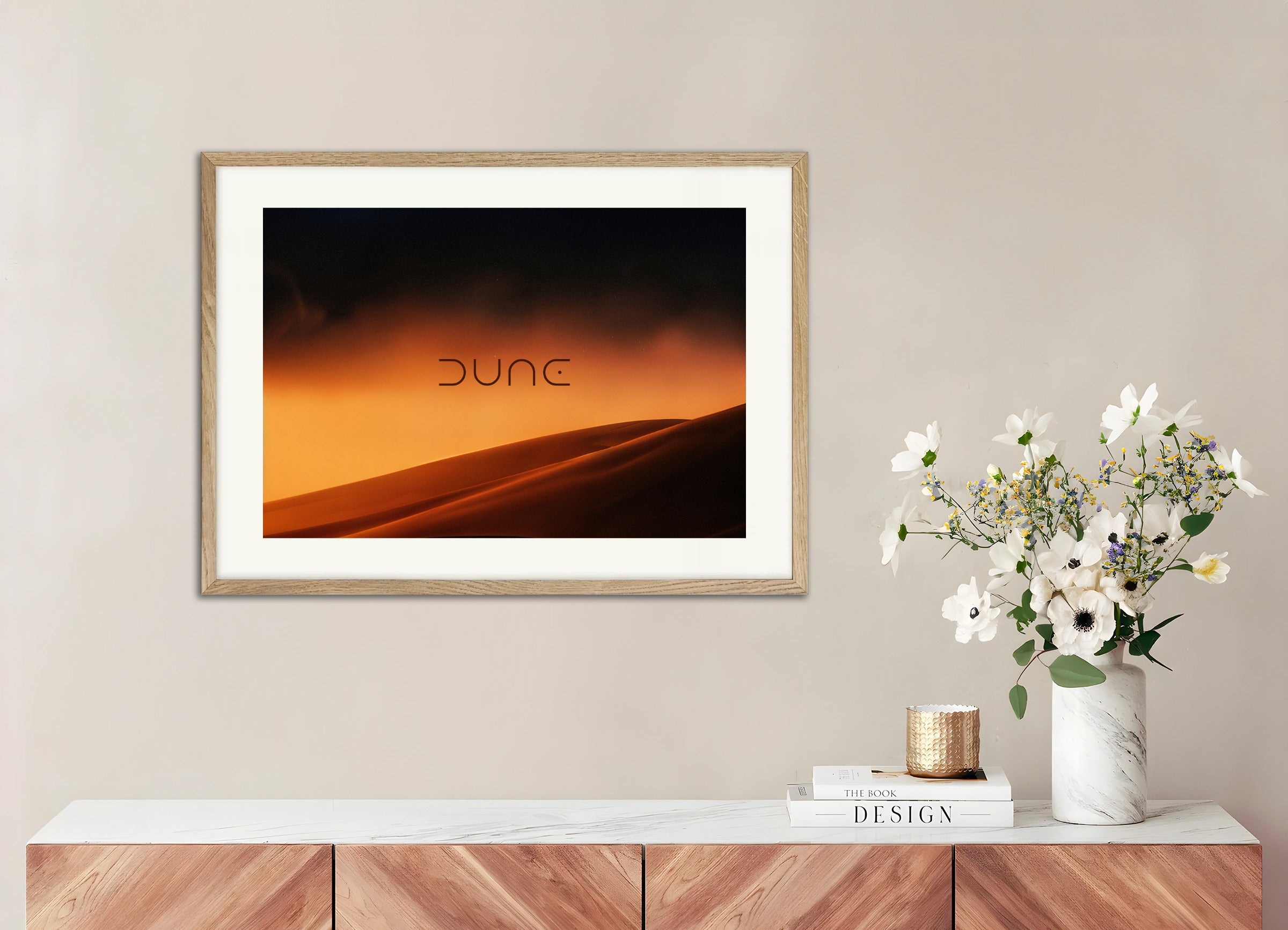 Poster with natural wood frame: Dune (Frank Herbert), movie poster