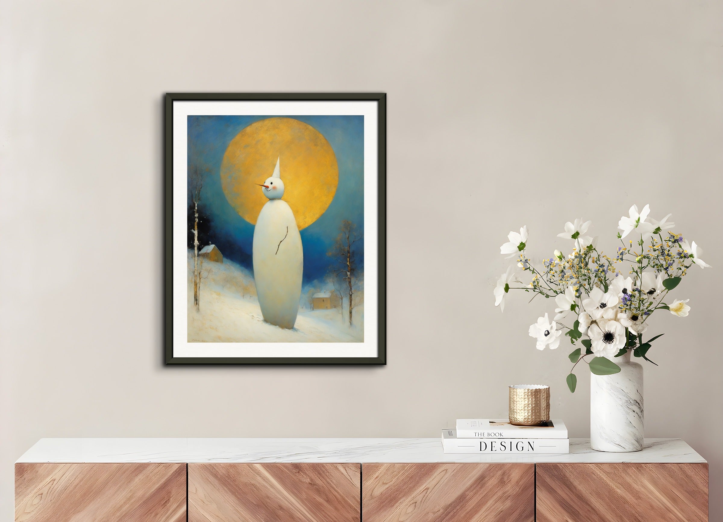 Poster with metal frame: Odilon Redon, Snowman