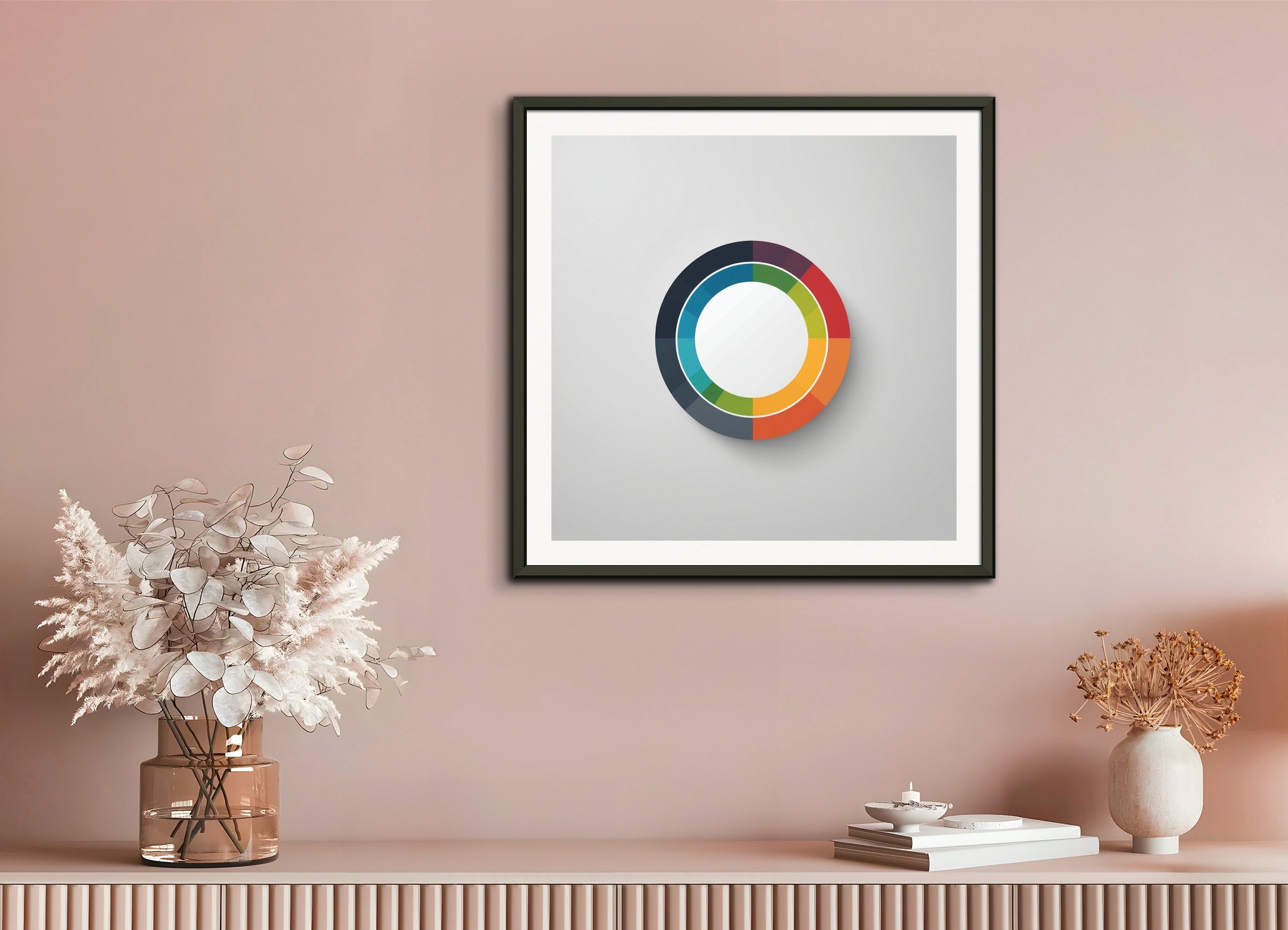 Poster with metal frame: Minimalism art, circles