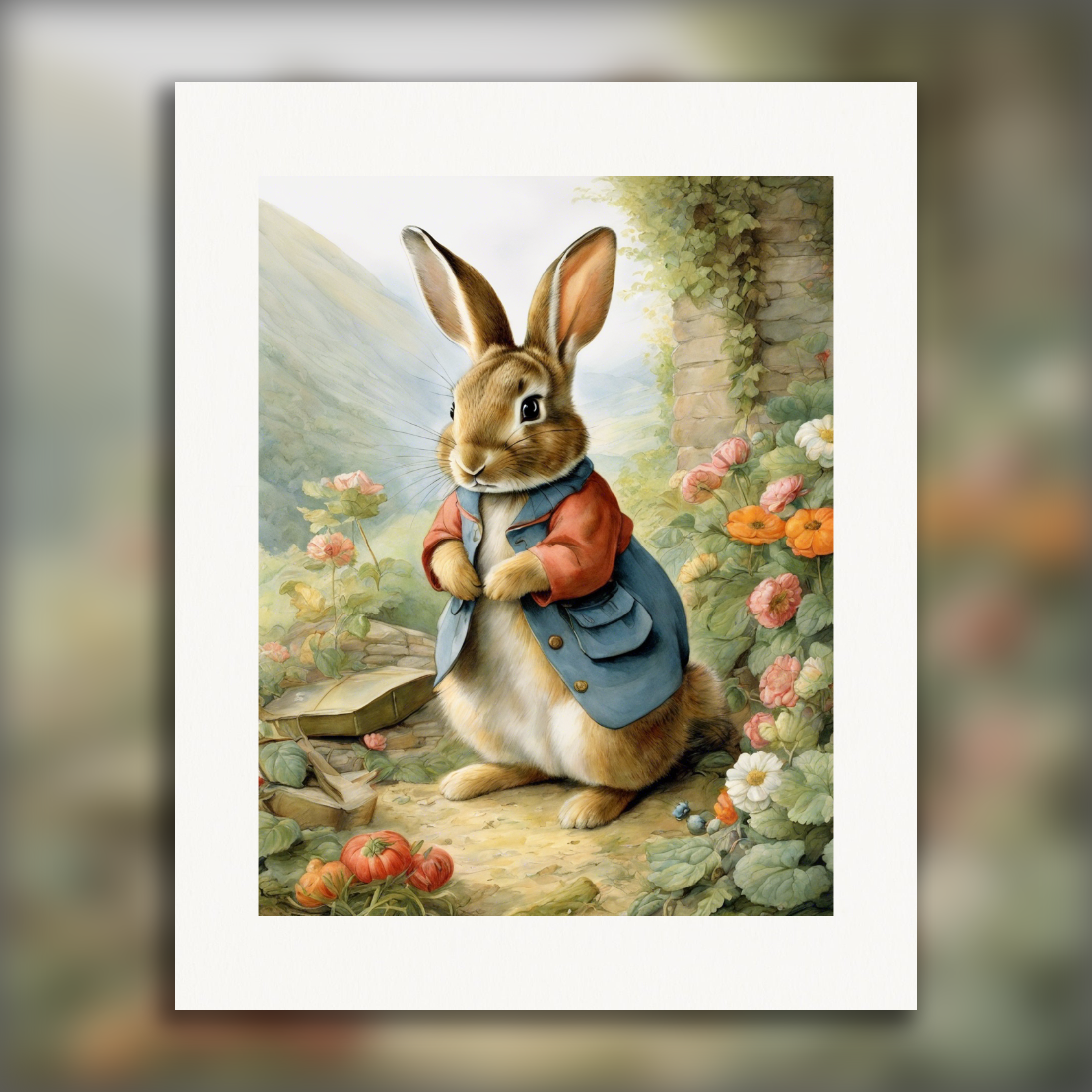 Charming tales, delicate British watercolors, Rabbit - Poster