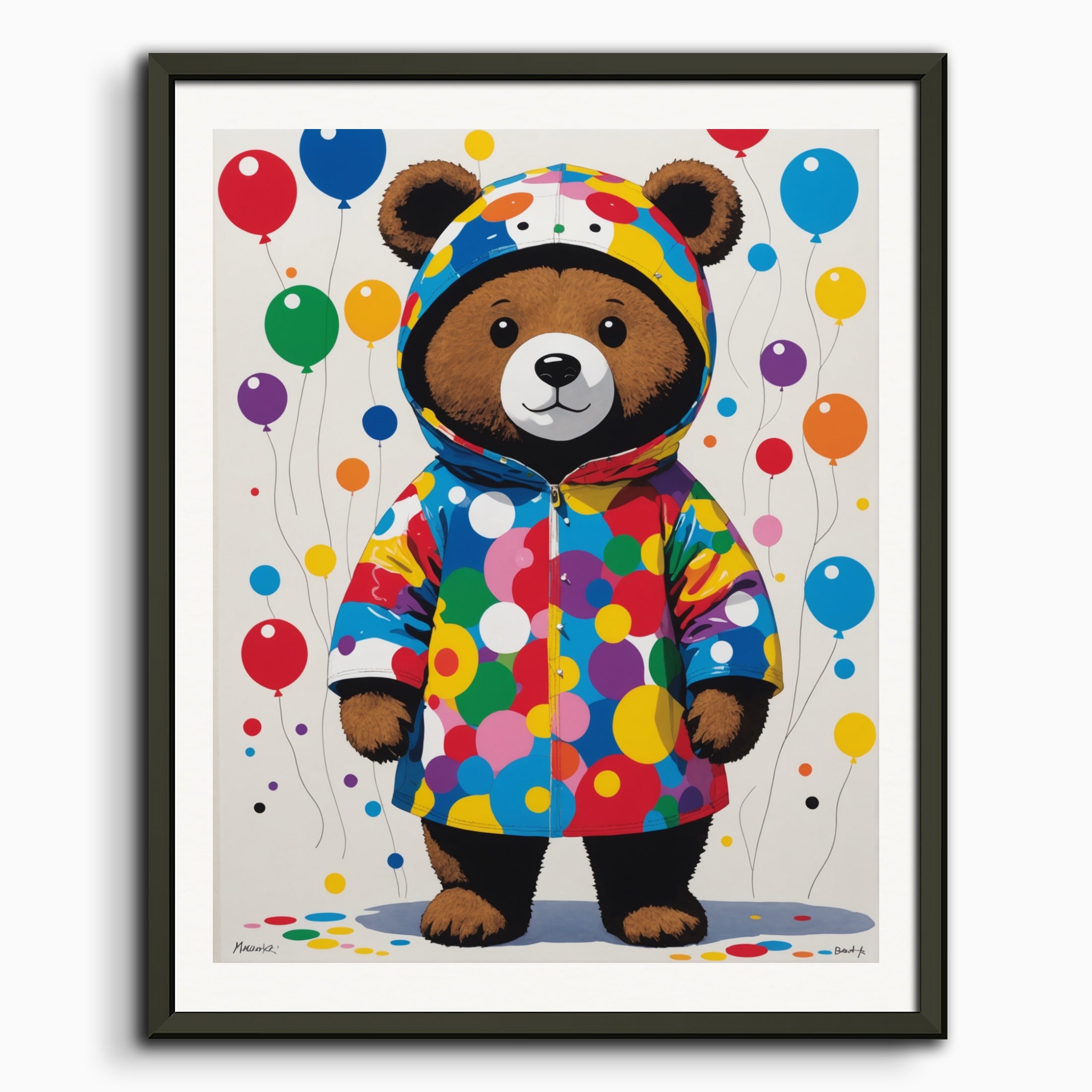 Poster: Contemporary Japanese kawaii artist, bear in costume plays