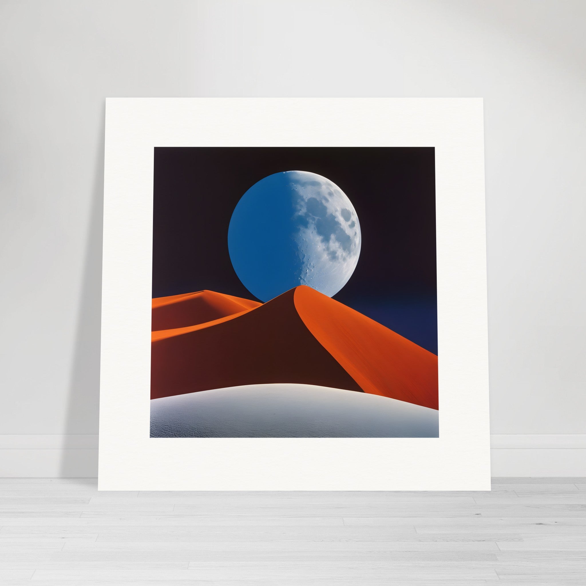 Colorful and abstract images, capturing geometric compositions in landscapes, Moon - Poster