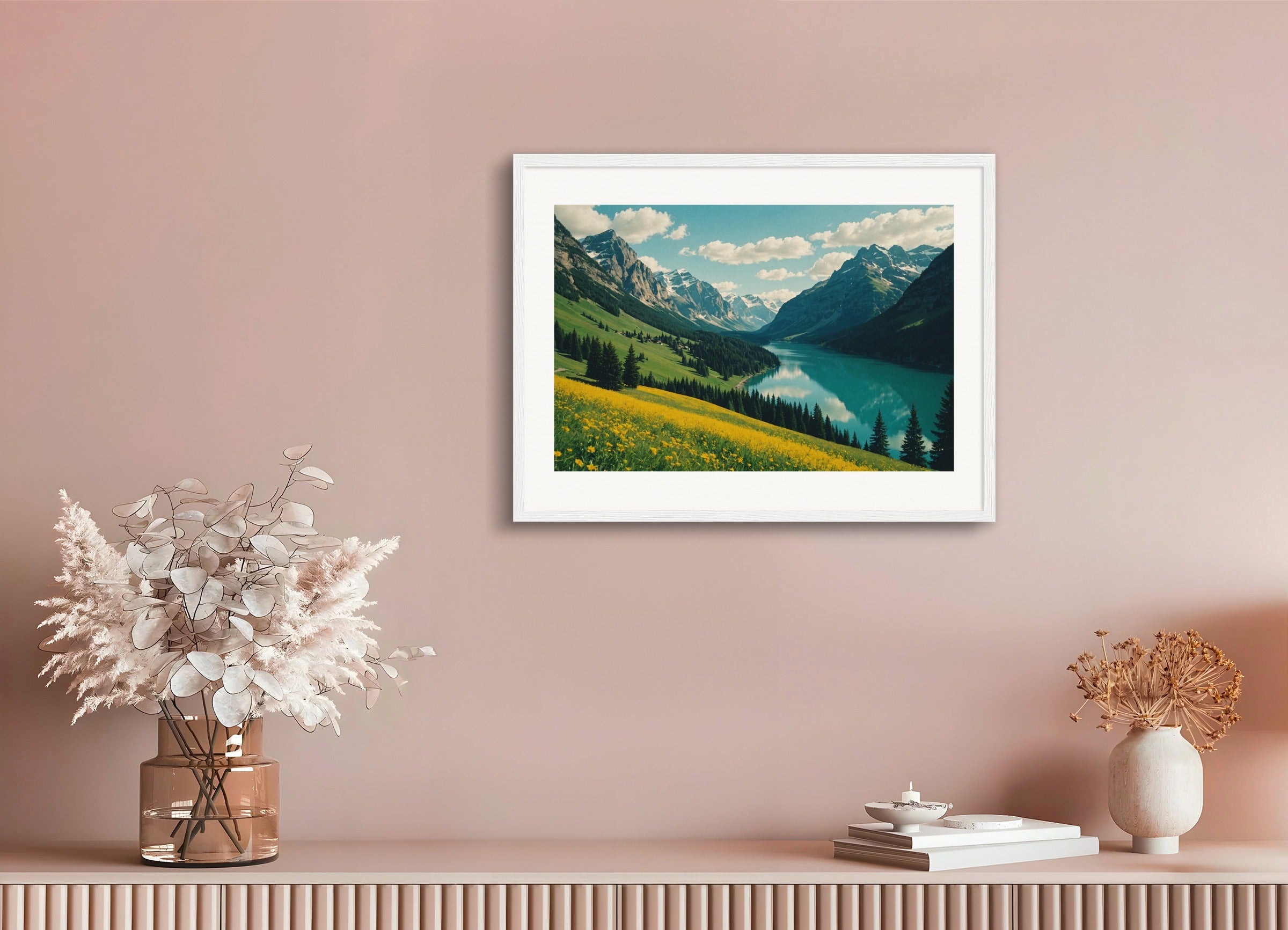 Poster with wood frame: 35mm analog photography, Beautiful landscape