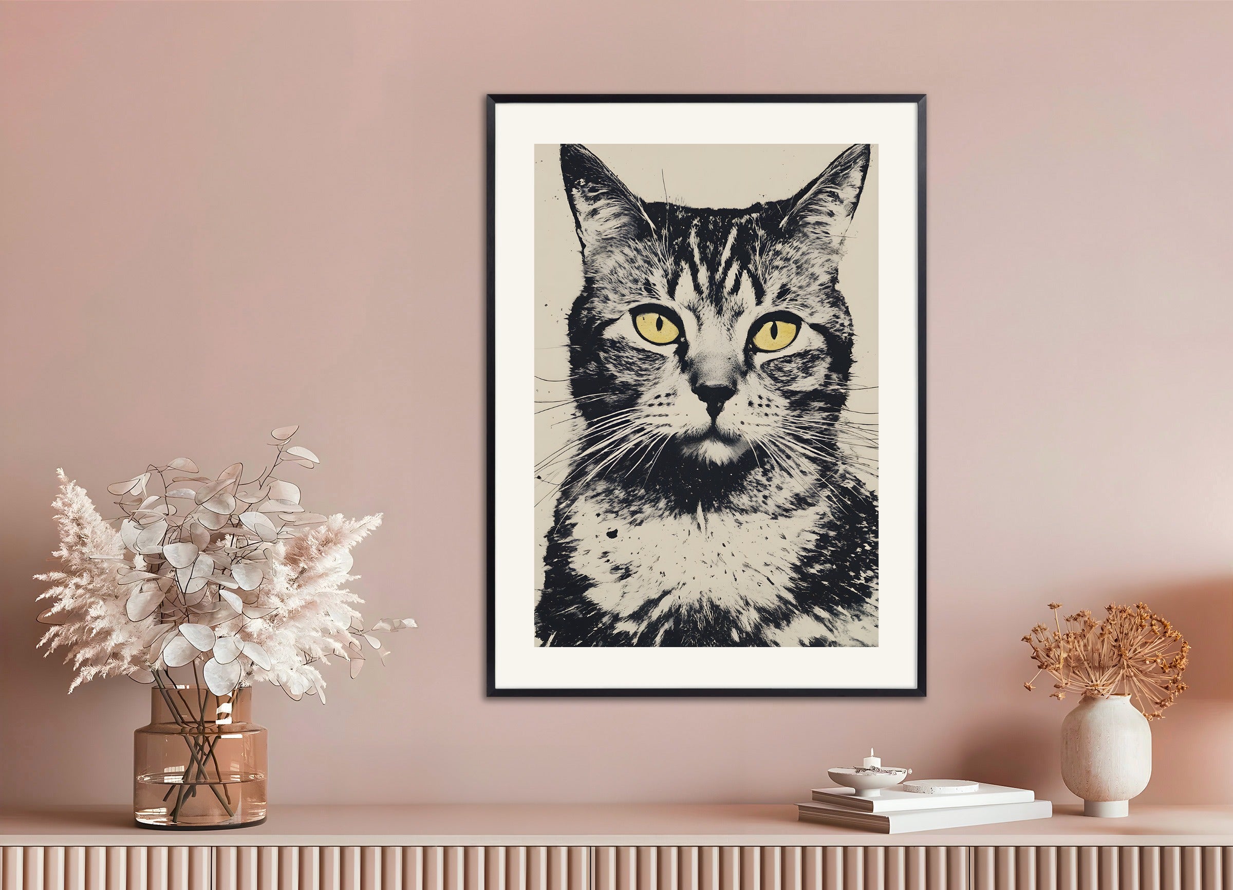 Poster with metal frame: Cat portrait