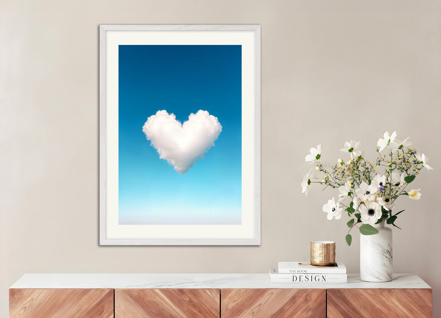 Poster with white wood frame: The Loving Cloud