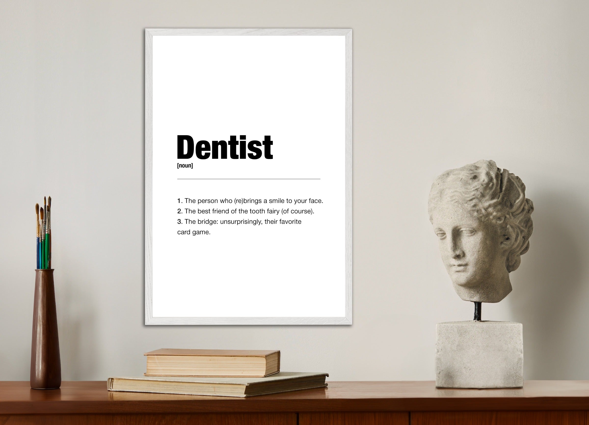 Poster with white wood frame: Dentist poster