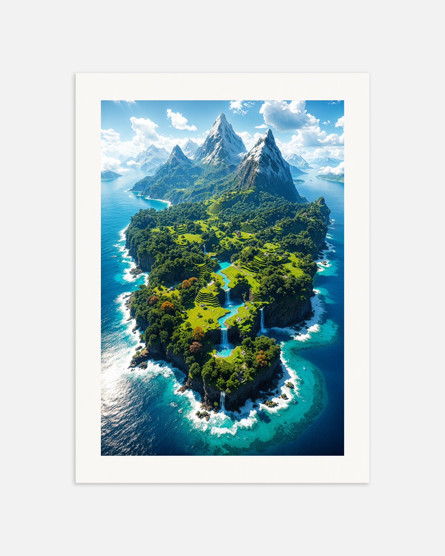 Poster: Minecraft, beautiful island from above, none