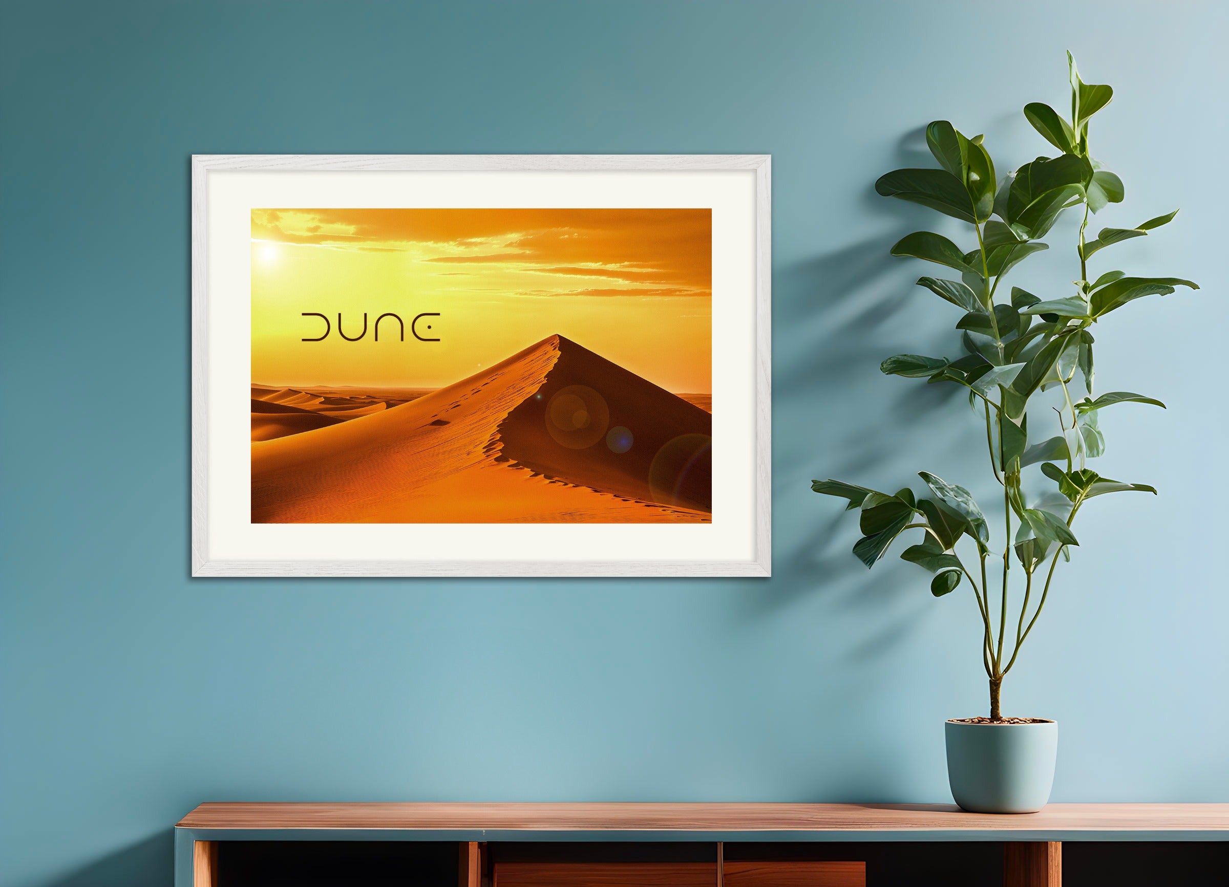 Poster with white wood frame: Dune (Frank Herbert), Arrakis