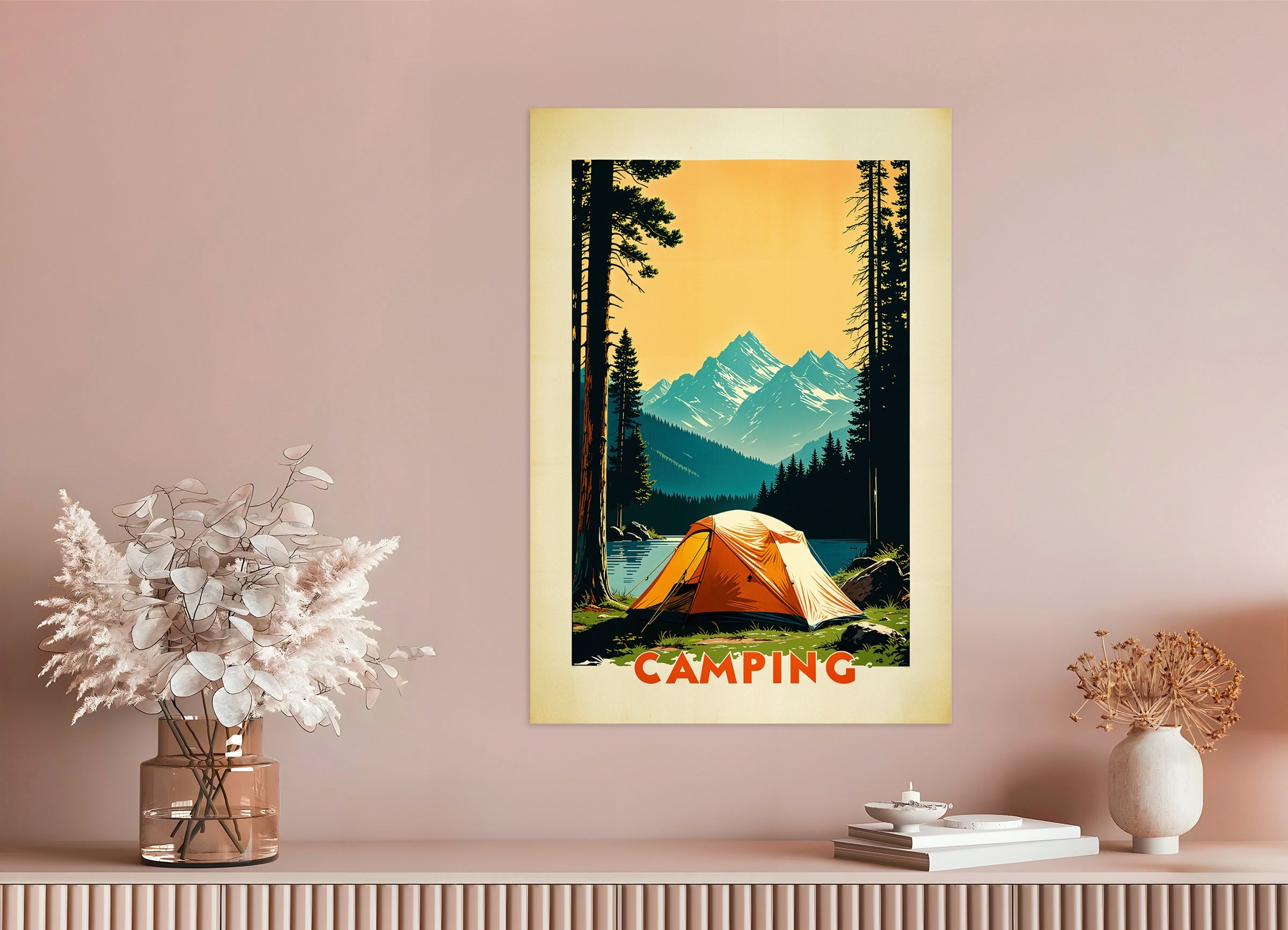 Poster: Nature, camping and mountains poster, none