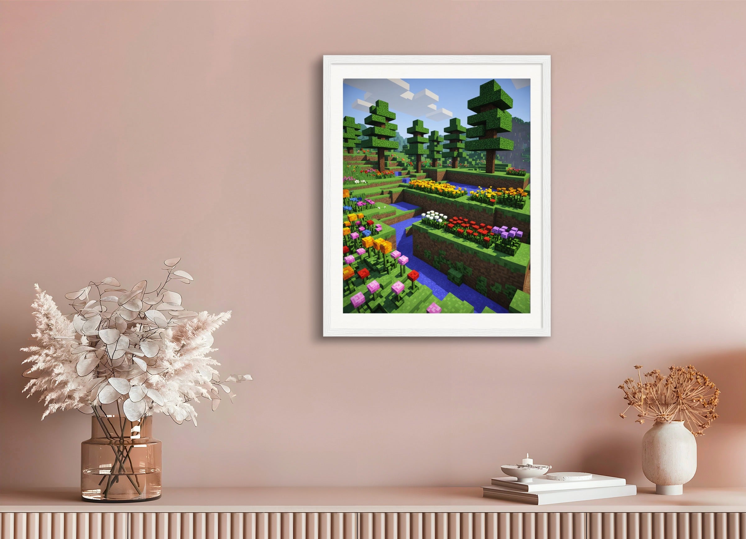 Poster with wood frame: Minecraft, Flower