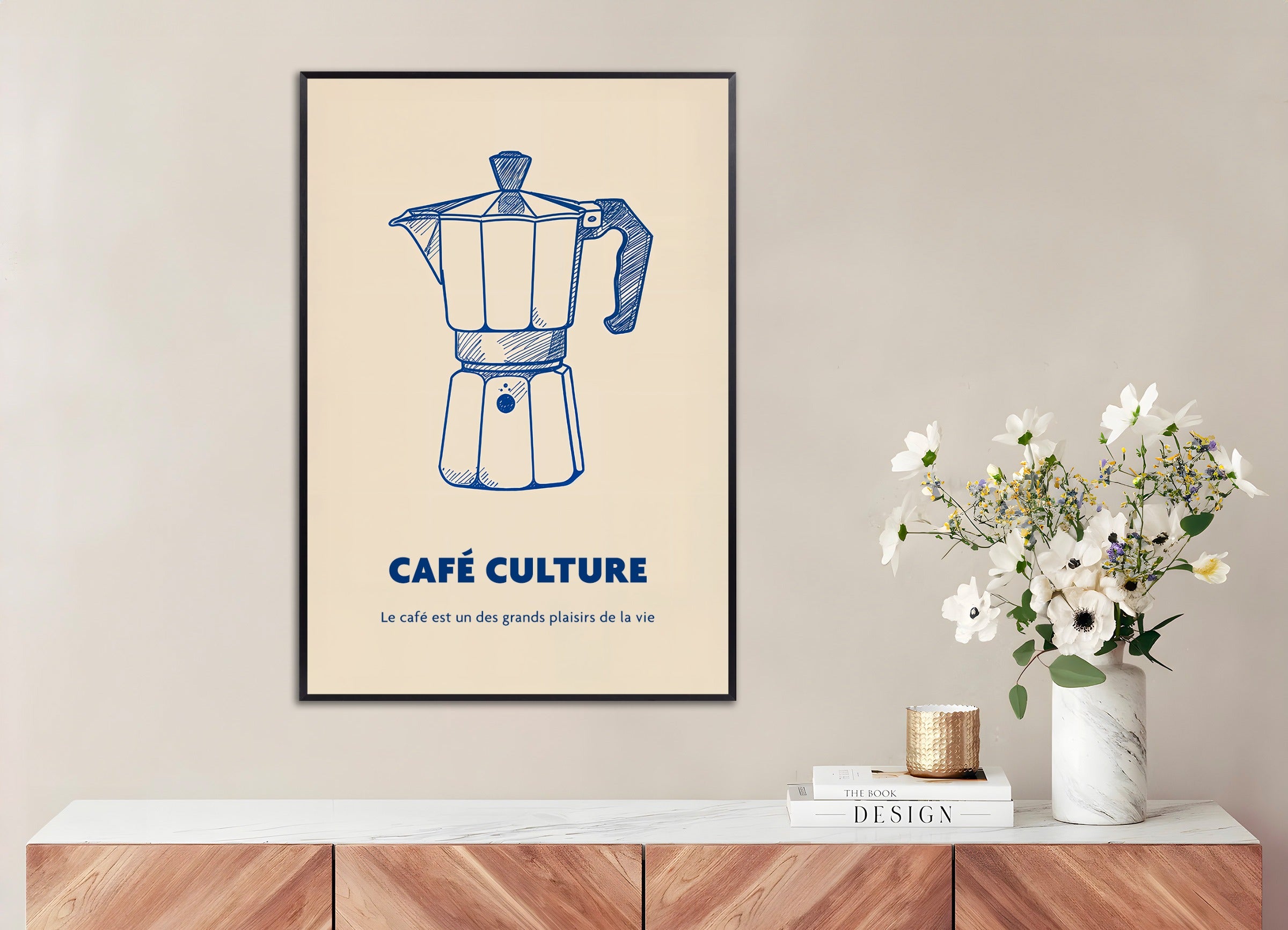 Poster with metal frame: Cafe Culture