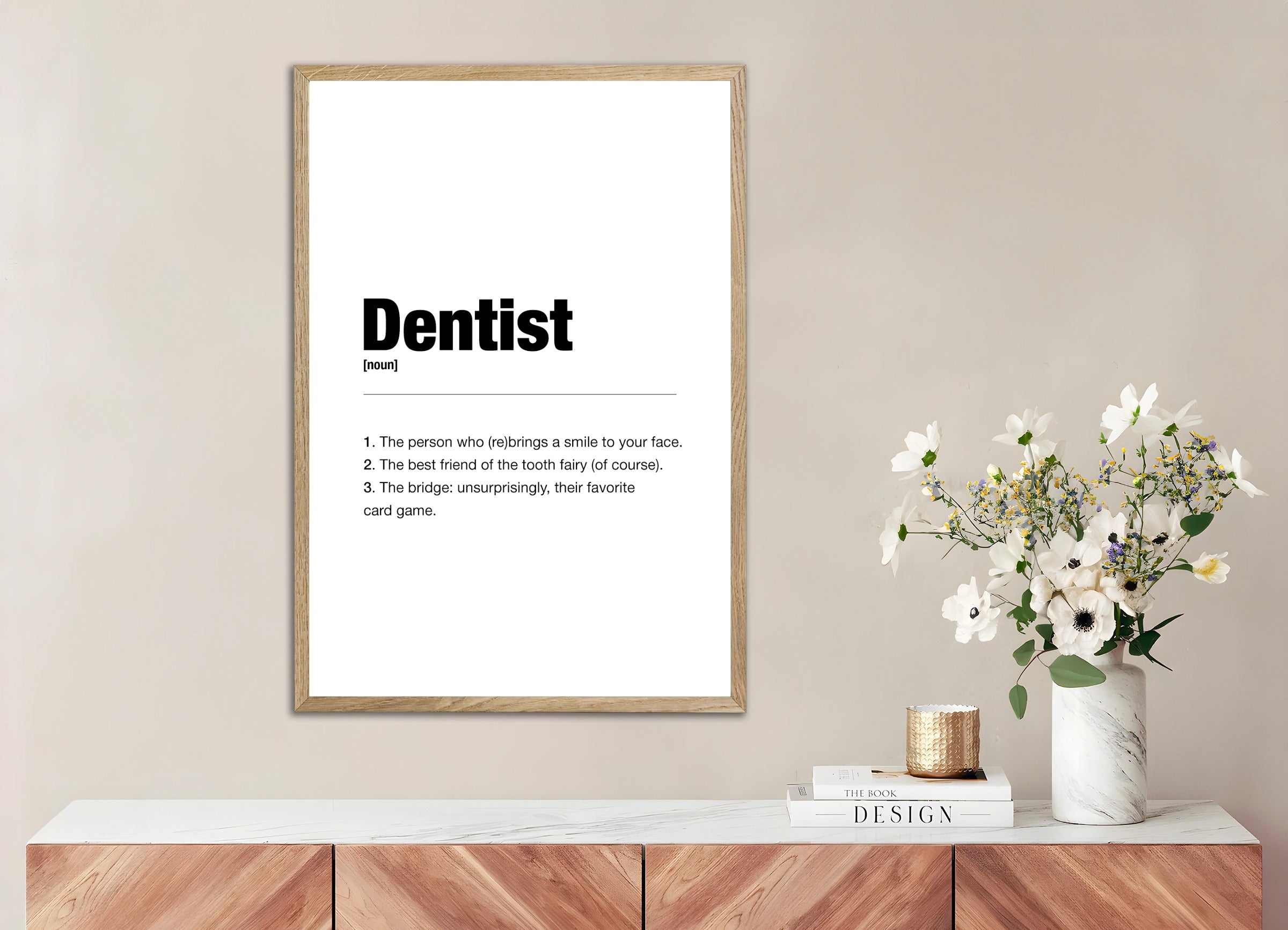 Poster with natural wood frame: Dentist poster