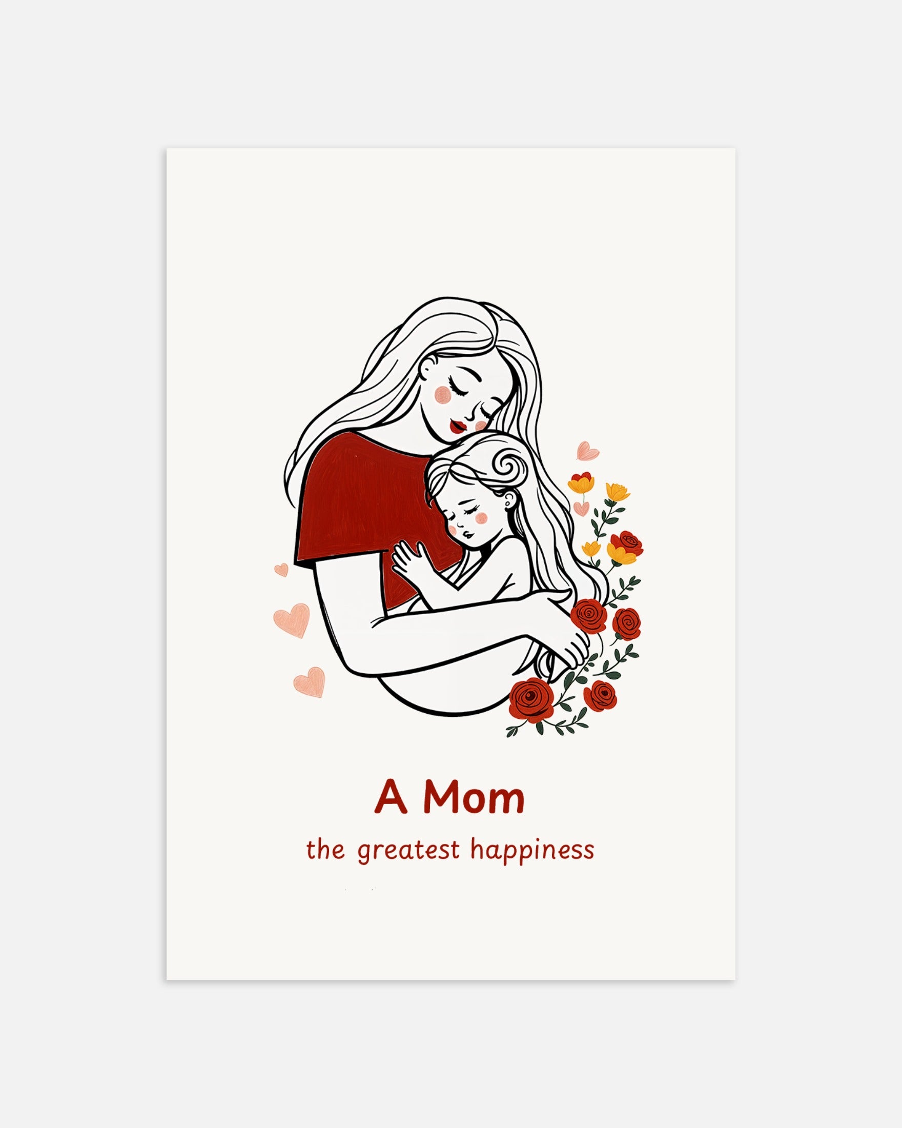 Poster: Mother's Day gift, a mother, the greatest happiness