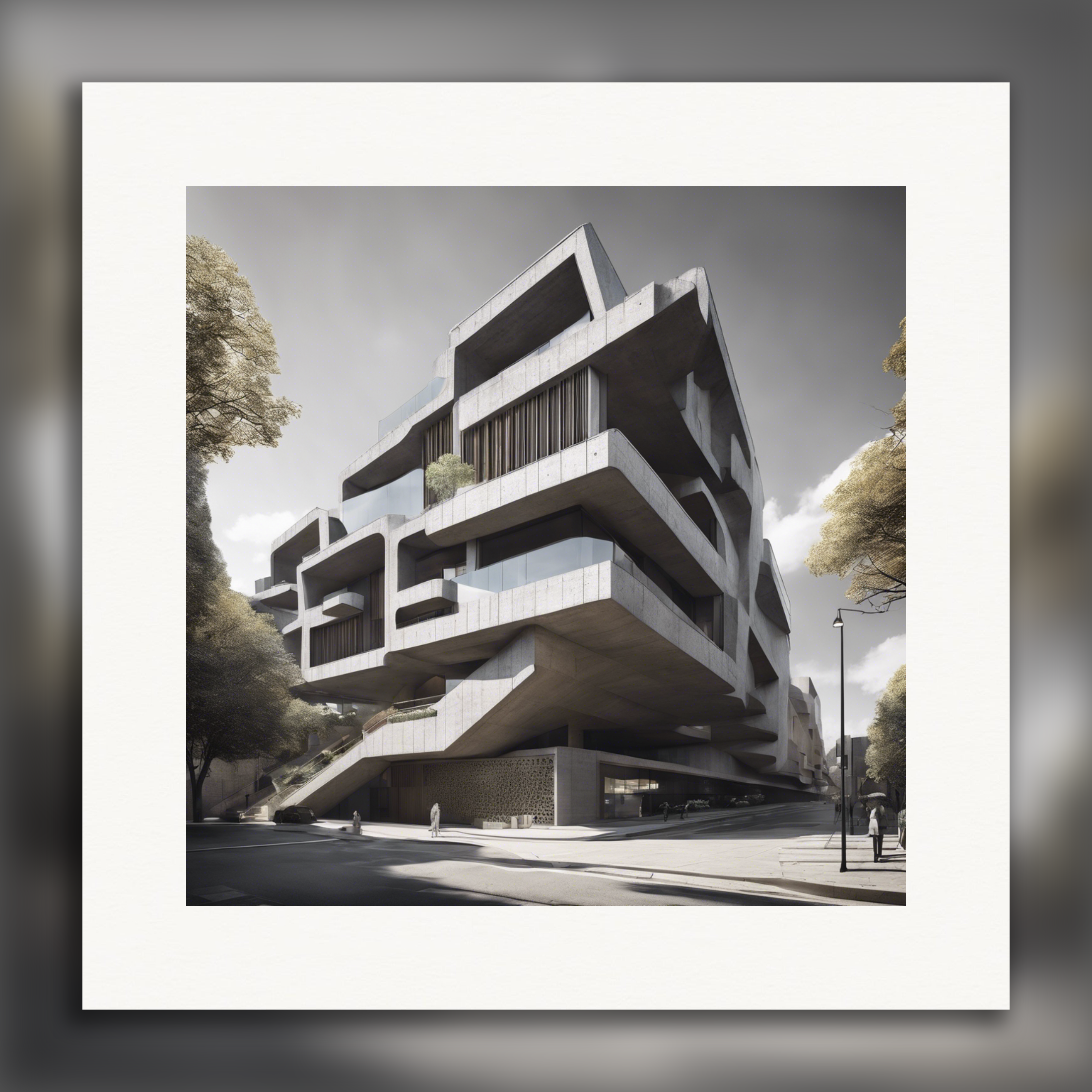 Laatmodernisme, Brutalistische architectuur - Poster