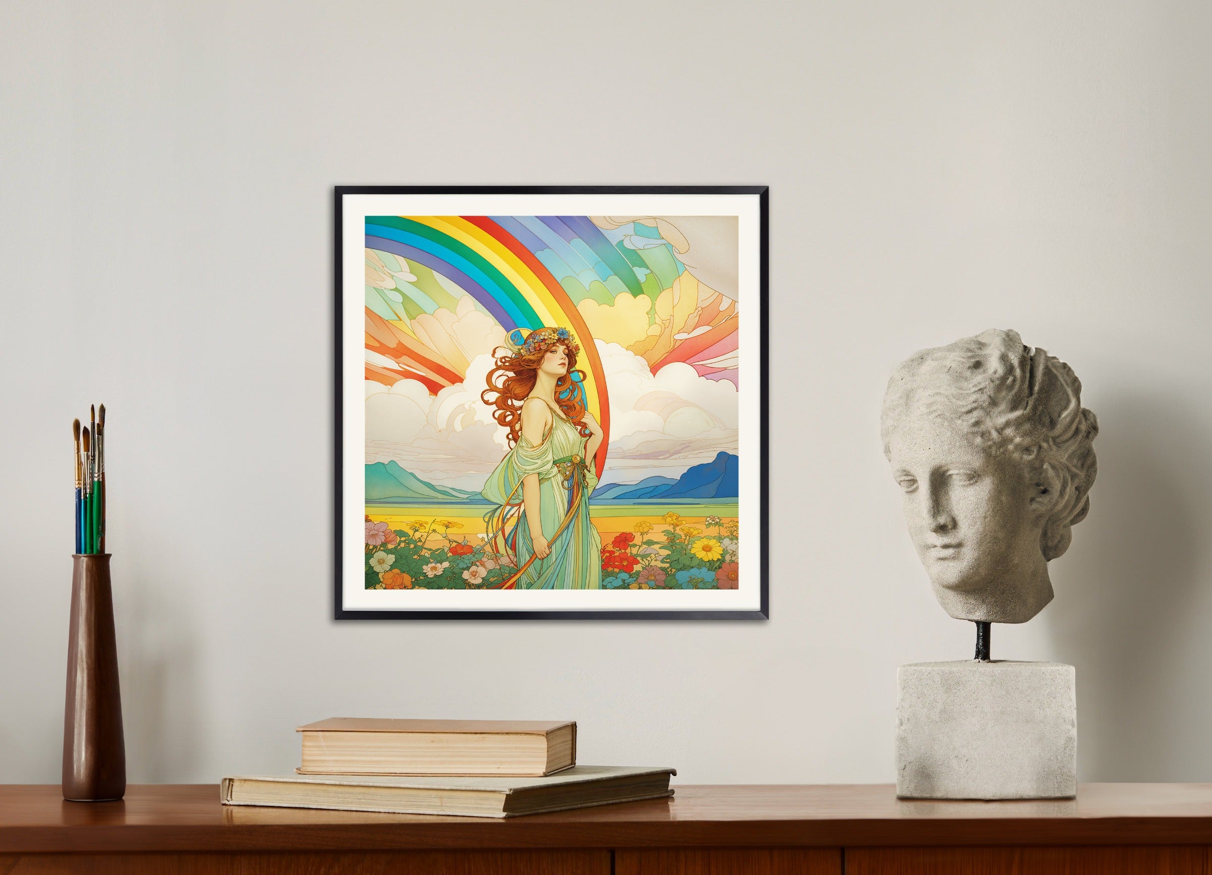 Poster with metal frame: Rainbow Beauty