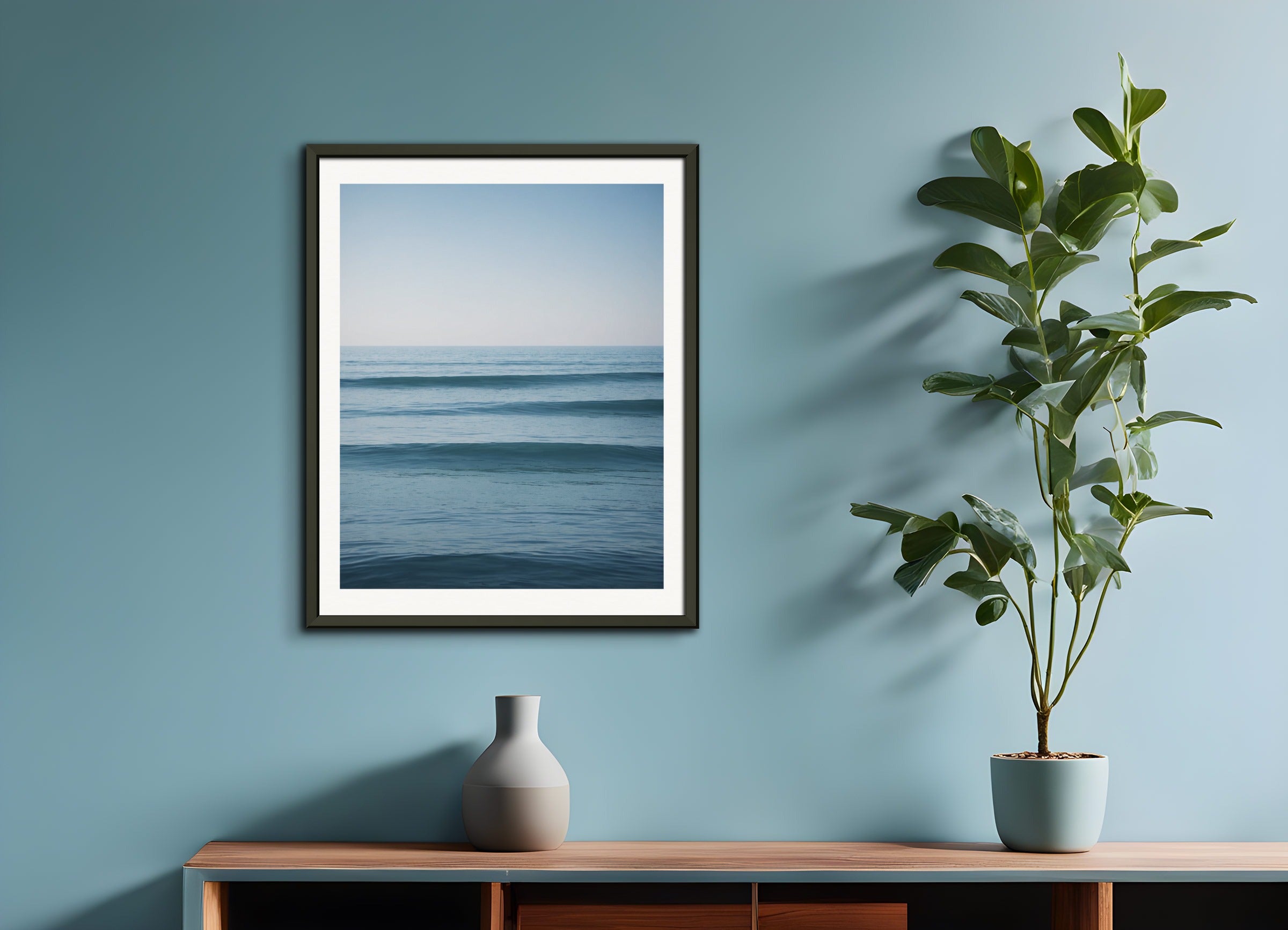 Poster with metal frame: Minimalism art, Ocean