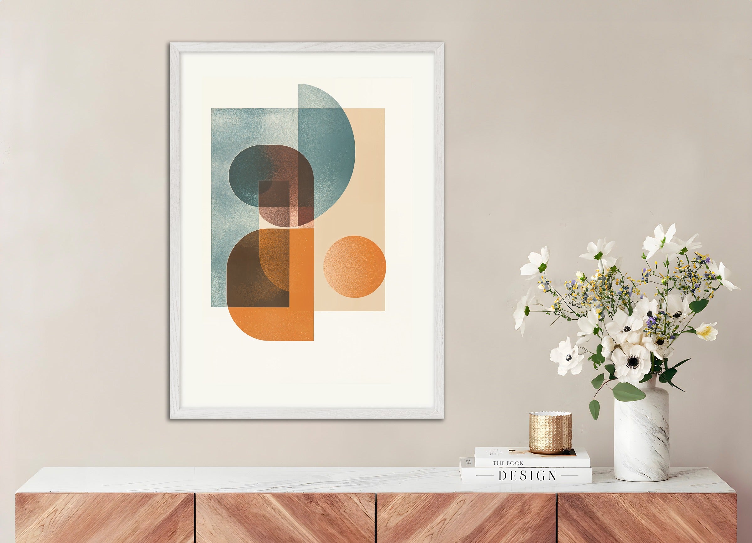 Poster with white wood frame: Abstract patterns