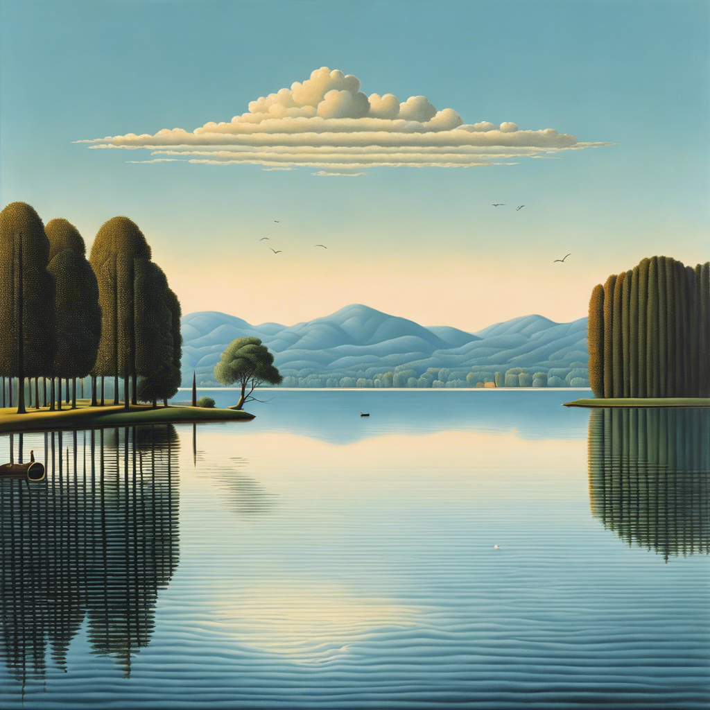 Surrealismo belga, riflessi sul lago - Poster