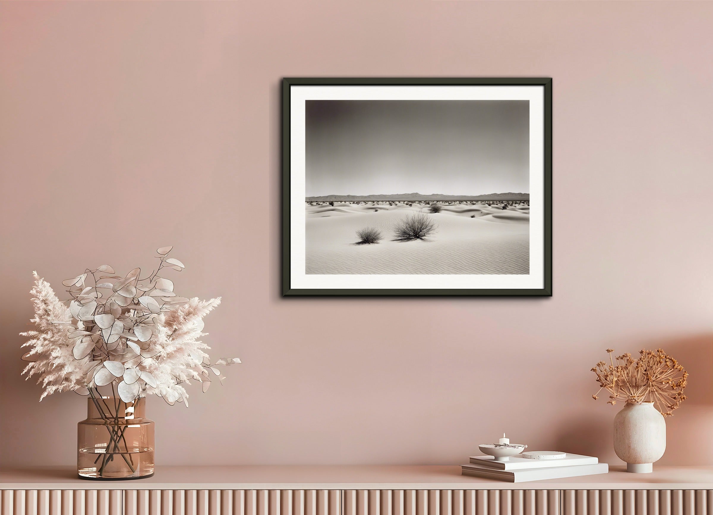 Poster with metal frame: Urban, black and white abstract explorations, Desert