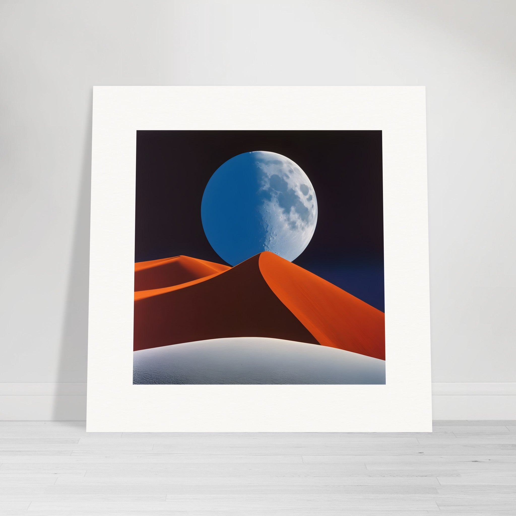 Immagini colorate e astratte, che catturano composizioni geometriche nei paesaggi, Luna - Poster