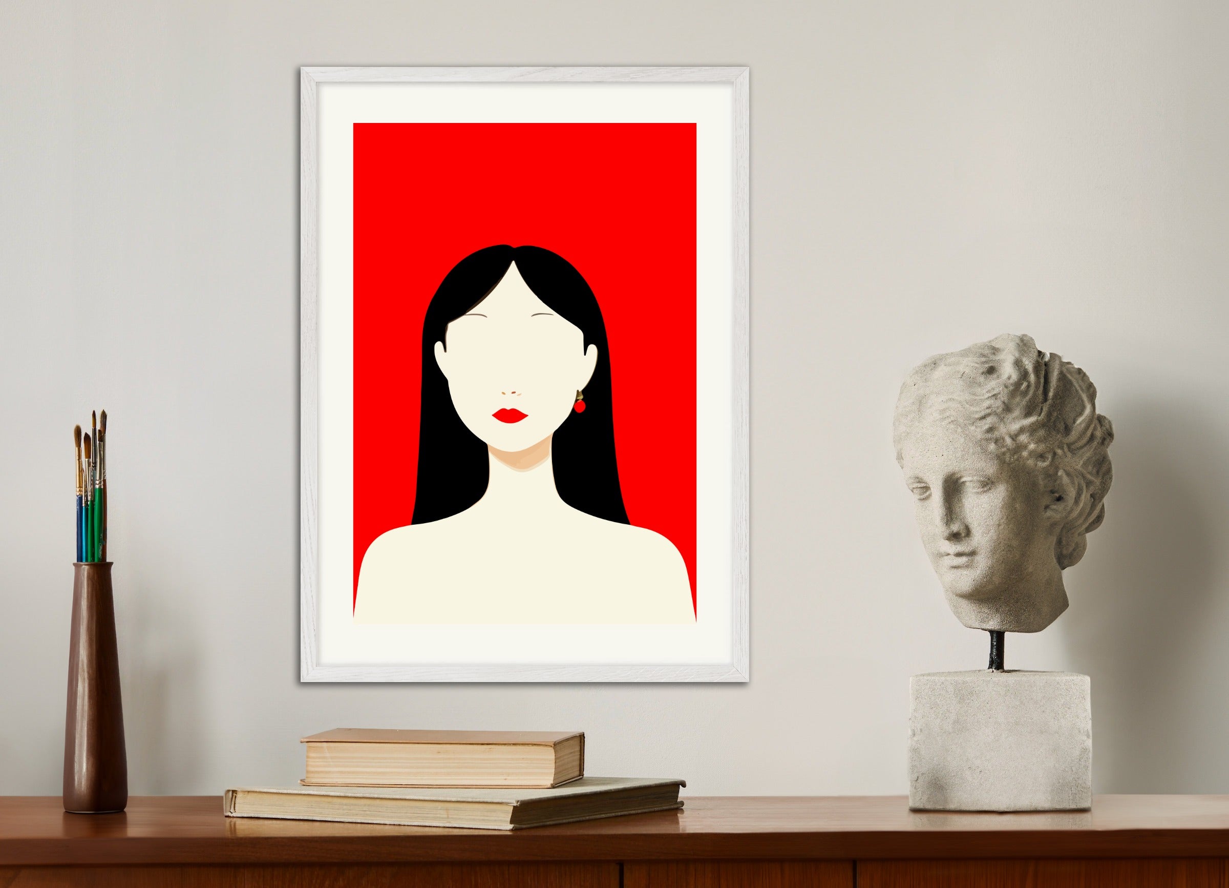 Poster with white wood frame: Portrait of Nina