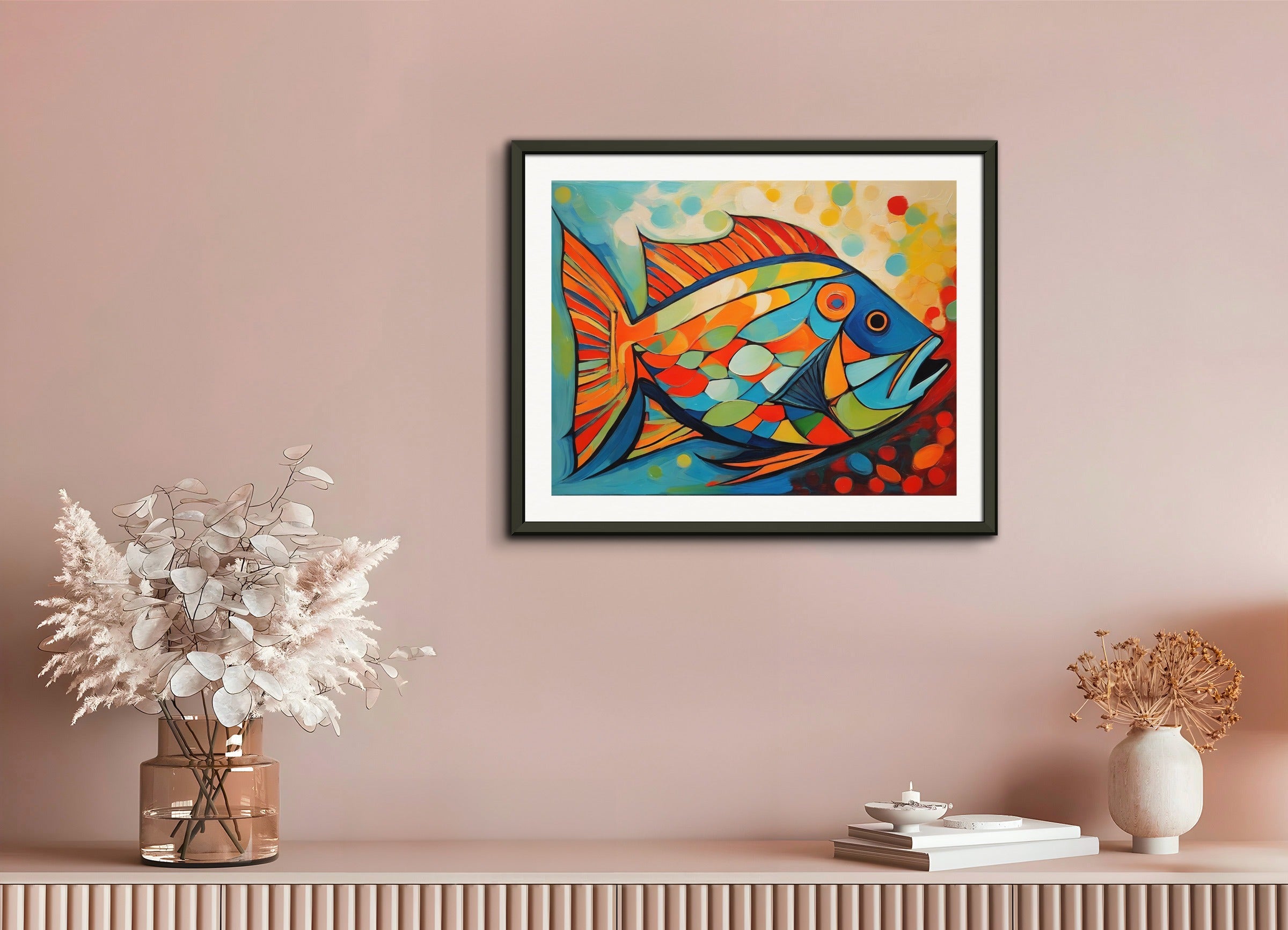 Poster with metal frame: Lyric abstraction, Fish