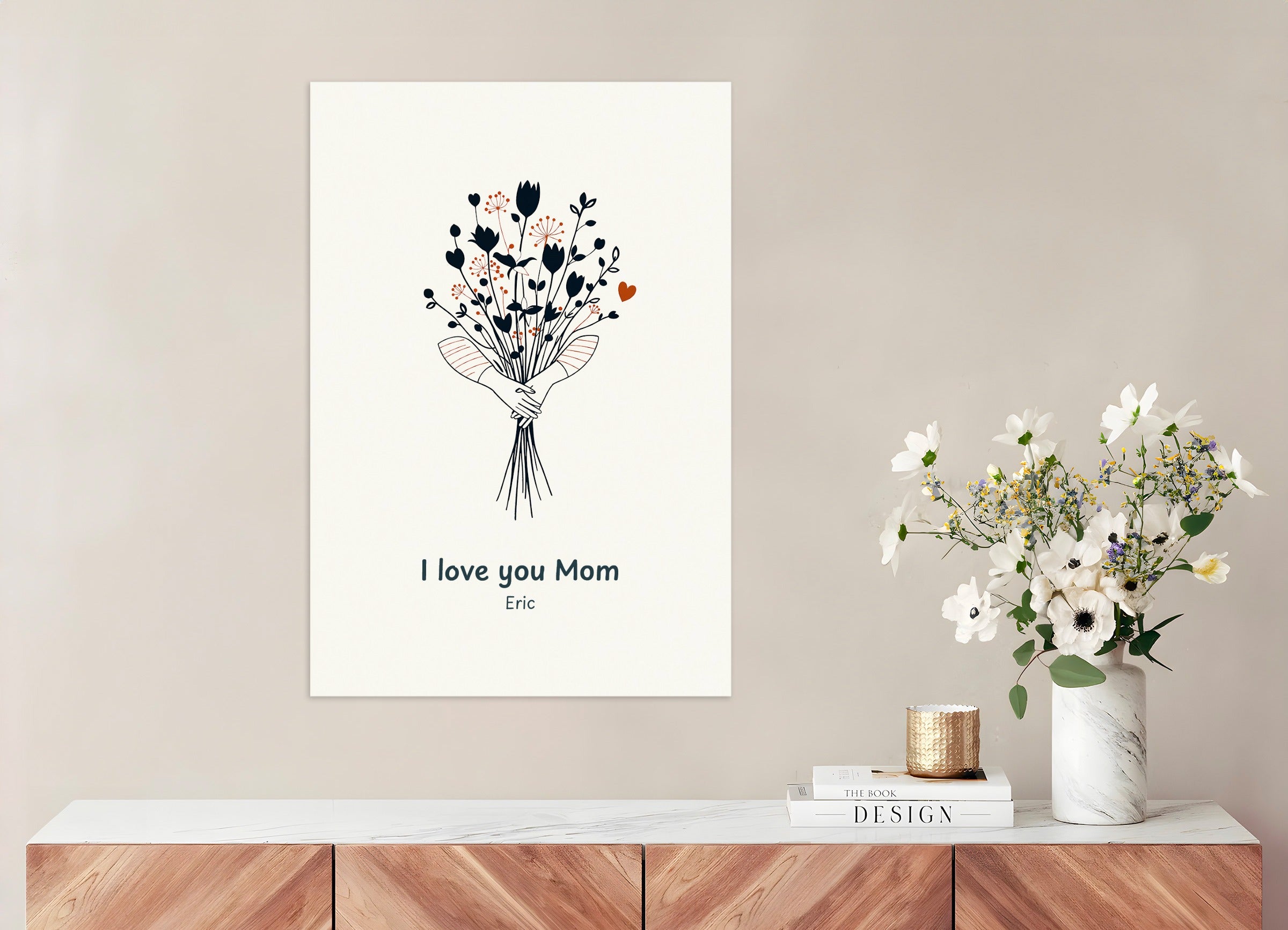 Poster: Mom and Mother's Day poster, bouquet of flowers