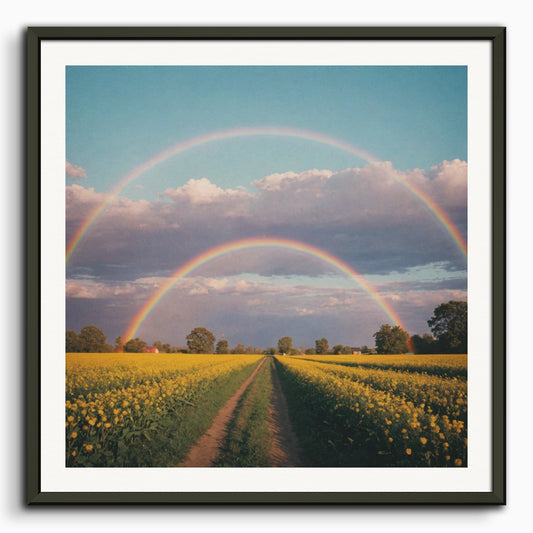 Poster: Aesthetic vintage & pastel magical realism, Rainbow