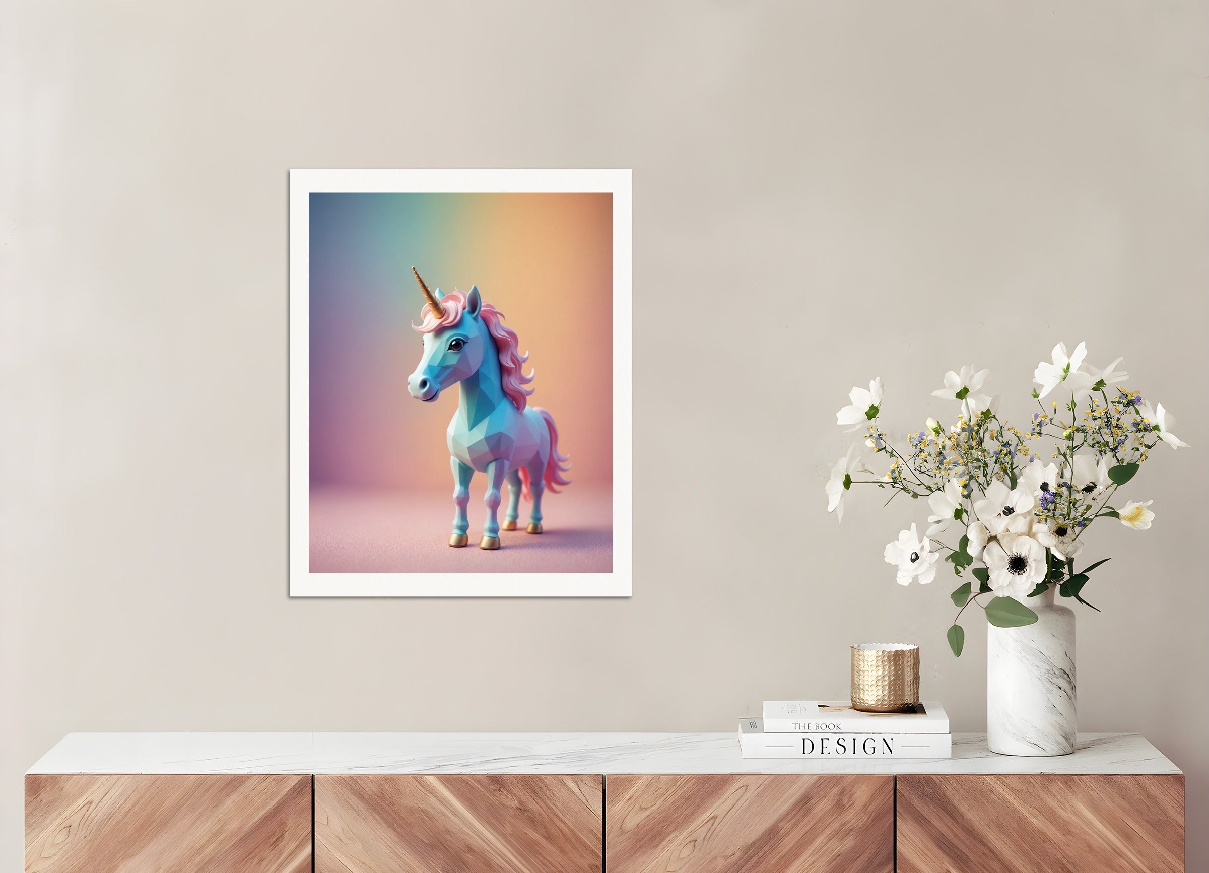 Poster: Soothing Abstract Gradients, A baby cute unicorn