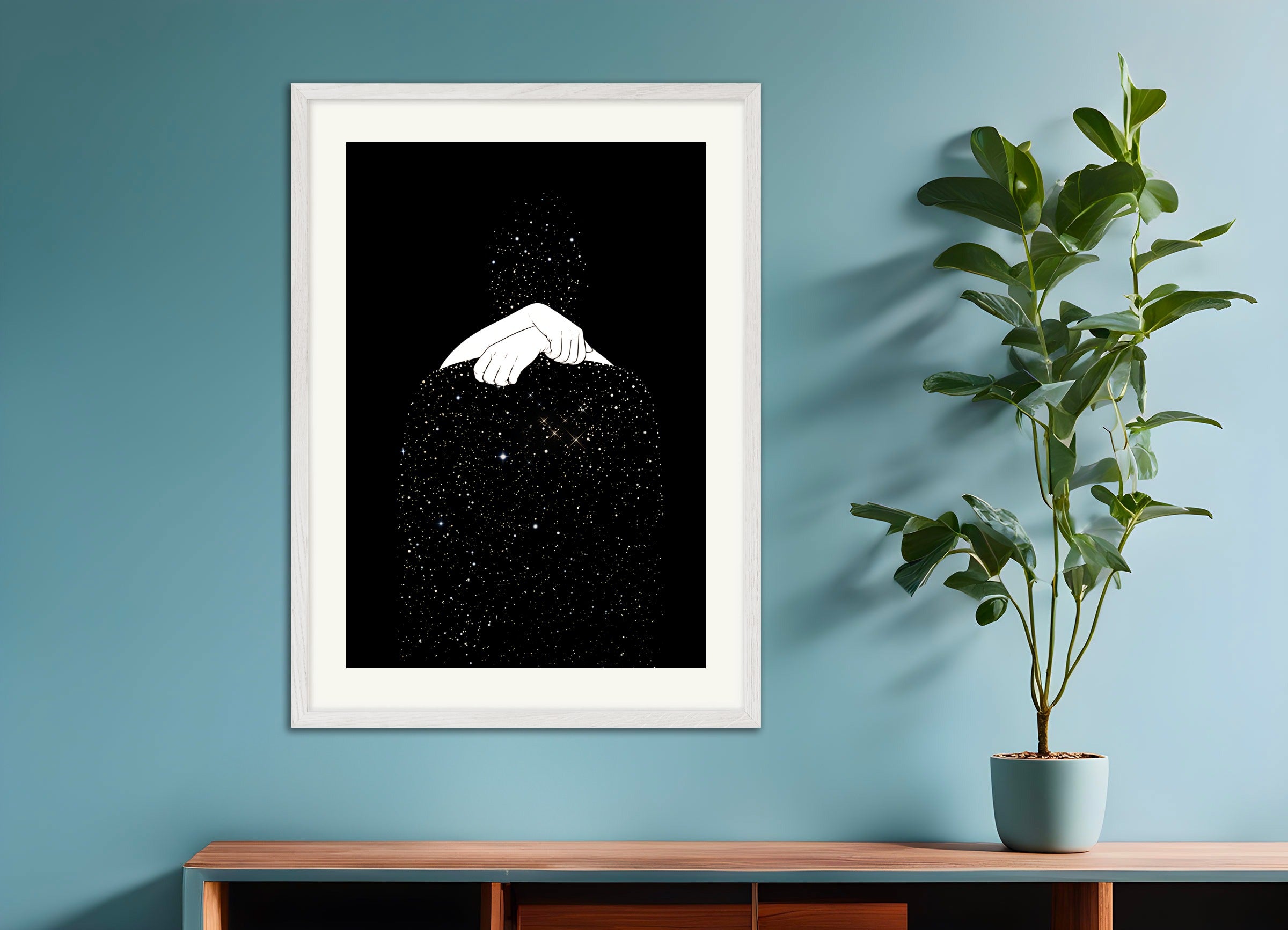 Poster with white wood frame: I'm in Love with a Galaxy