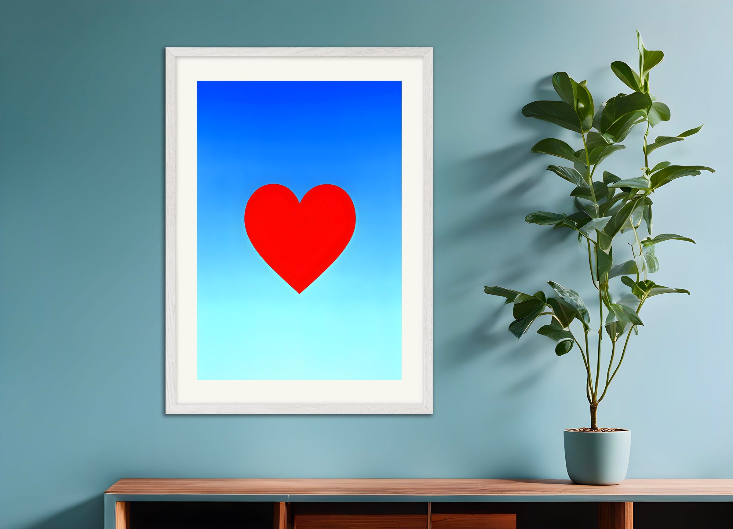 Poster with white wood frame: Heart in the Sky