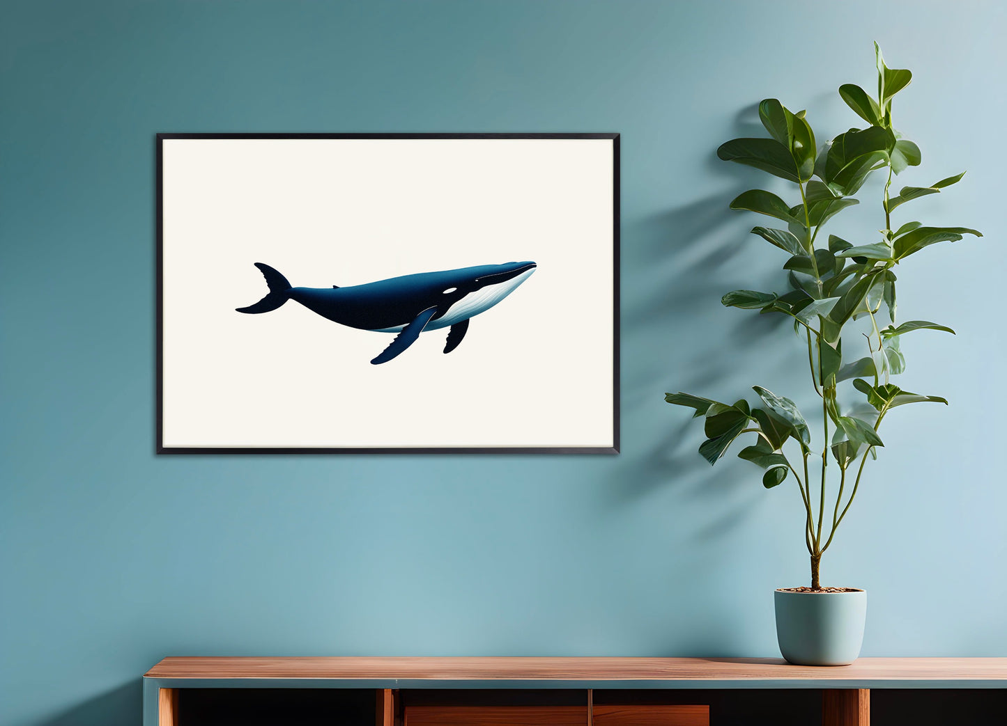 Poster with metal frame: Whale