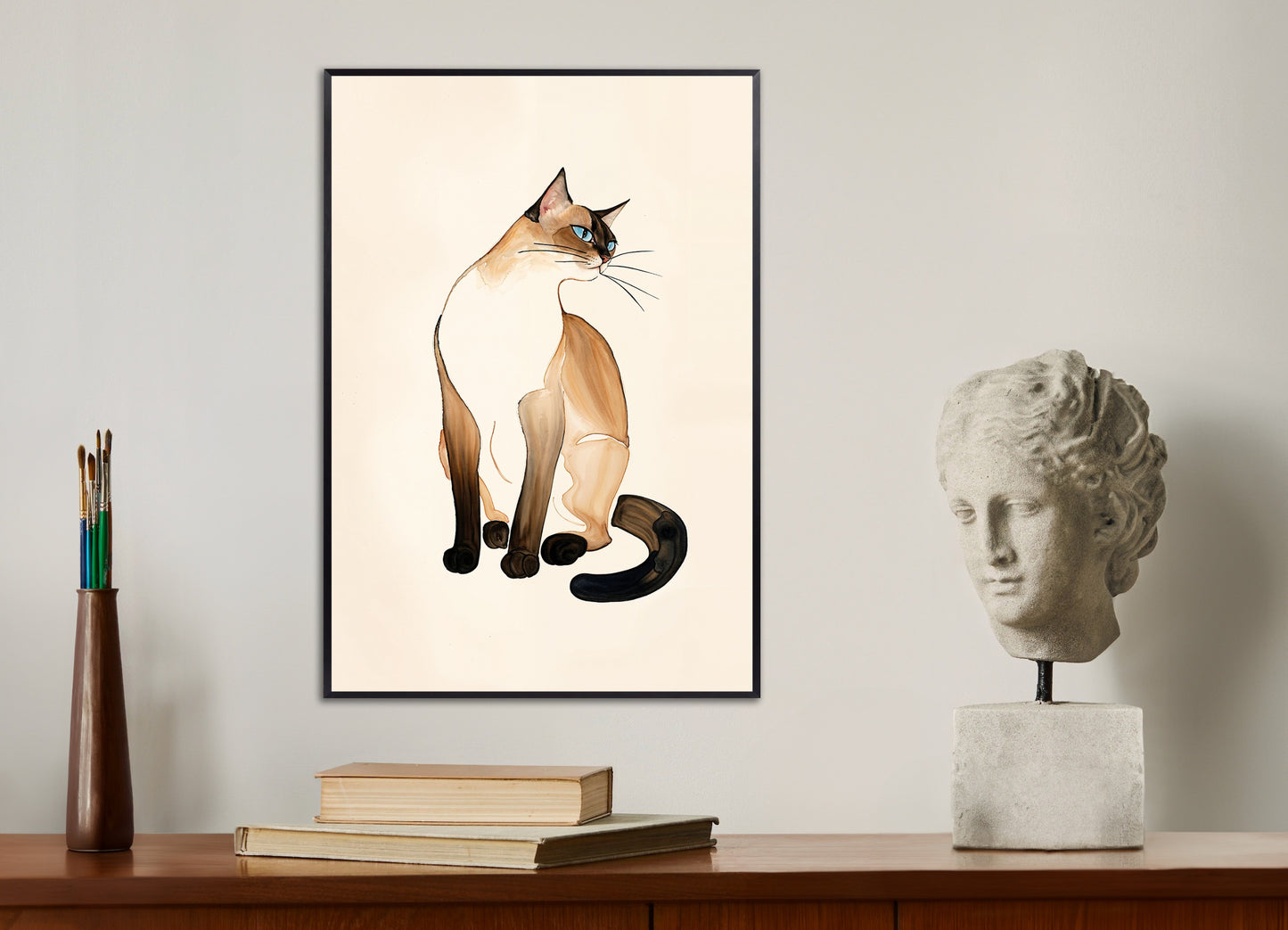 Poster with metal frame: Siamese cat