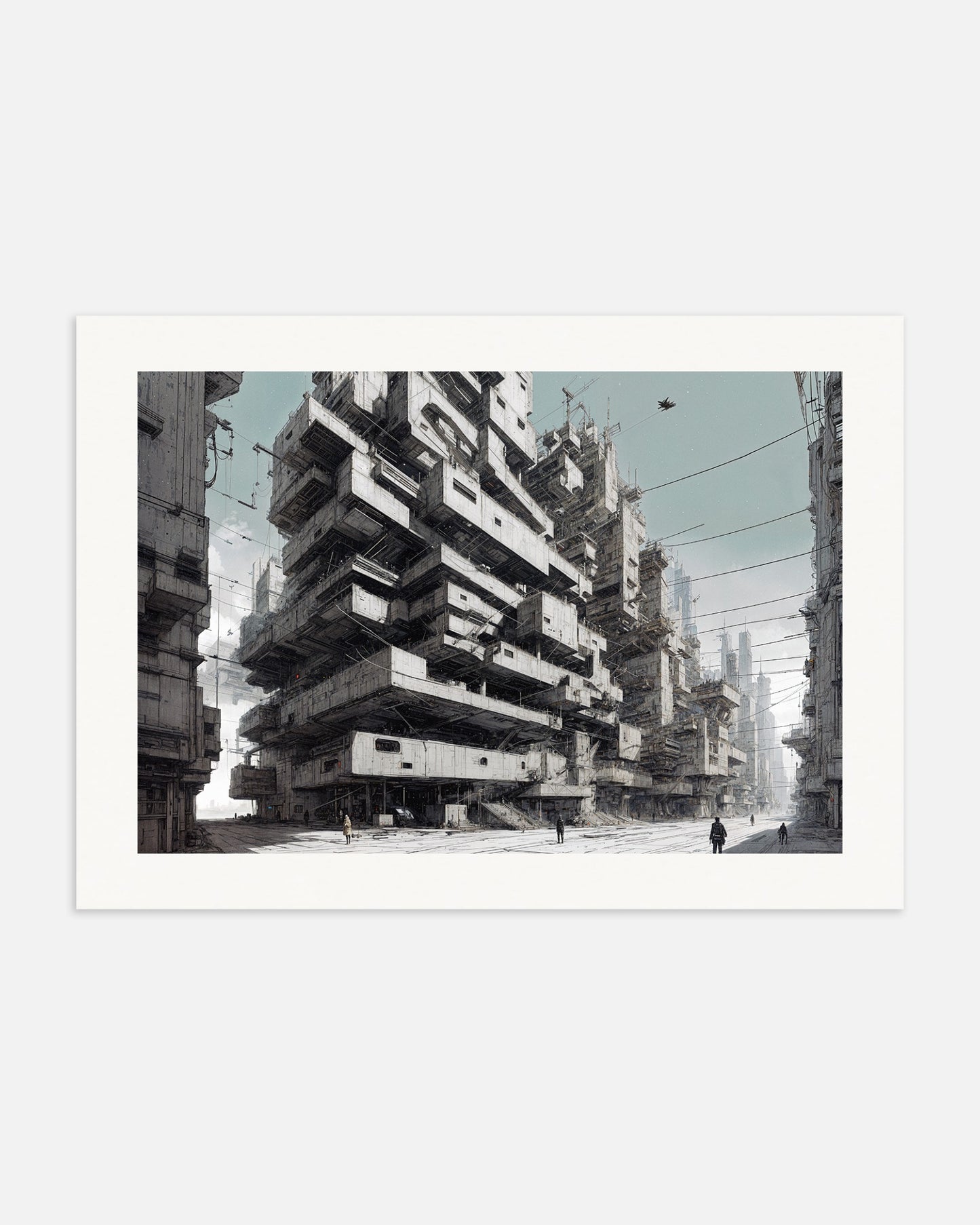 Poster: Brutalist architecture, cybernetic city, none