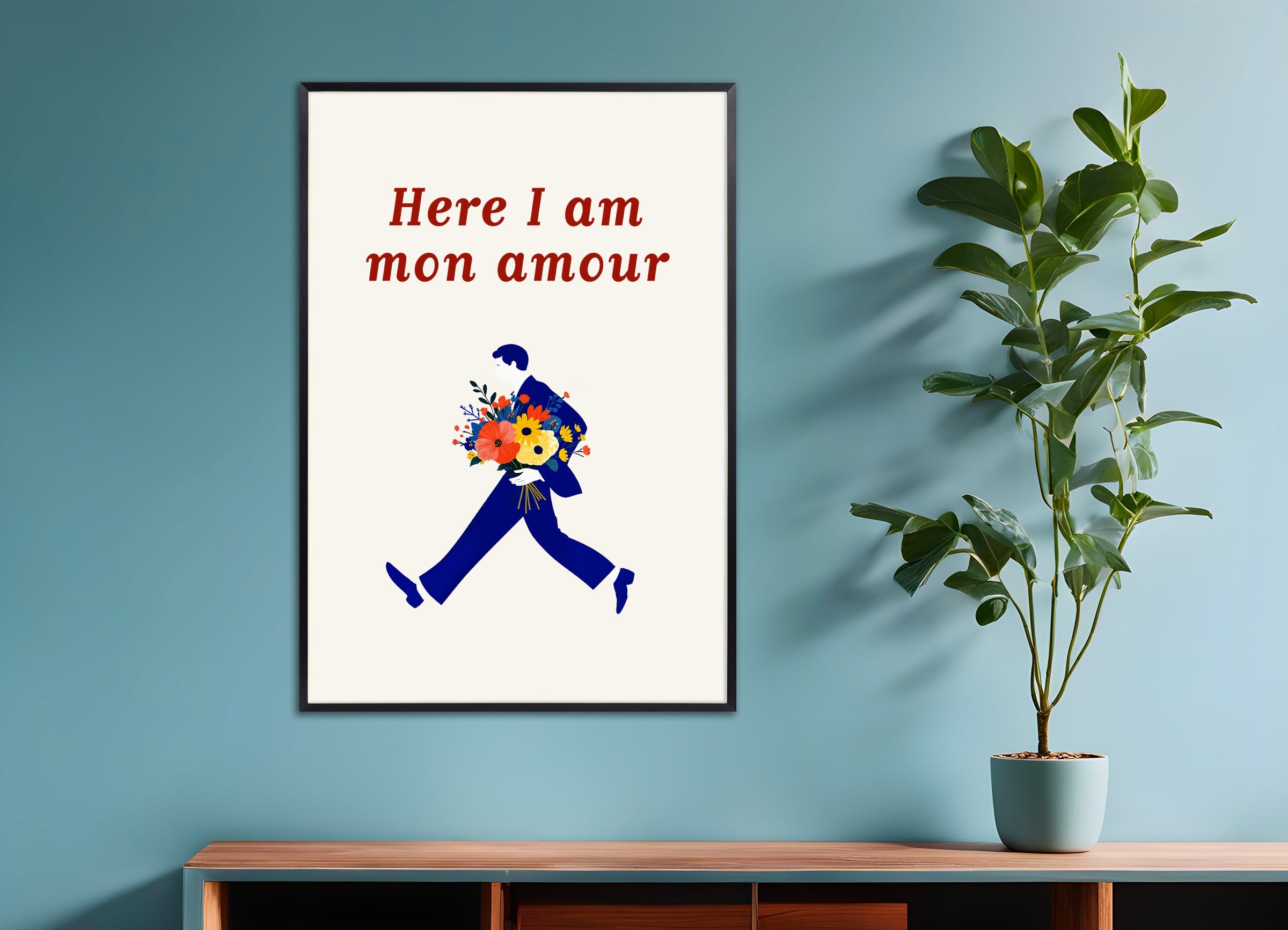 Poster with metal frame: Here I Am, Mon Amour - Flowers