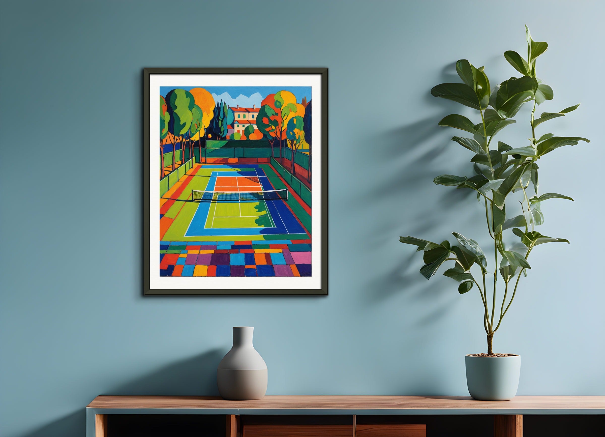 Poster with metal frame: Fauvism, Tennis court