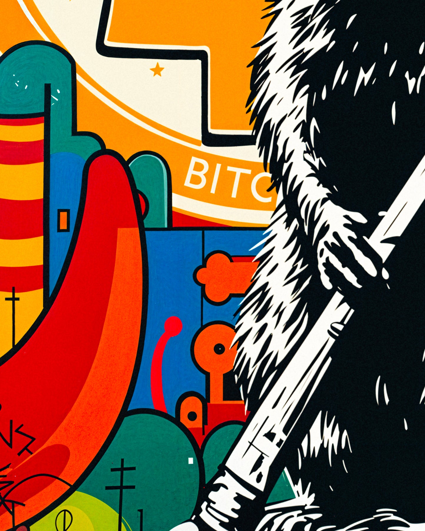 Bitcoin, Street Art, Hammer Rat - Poster