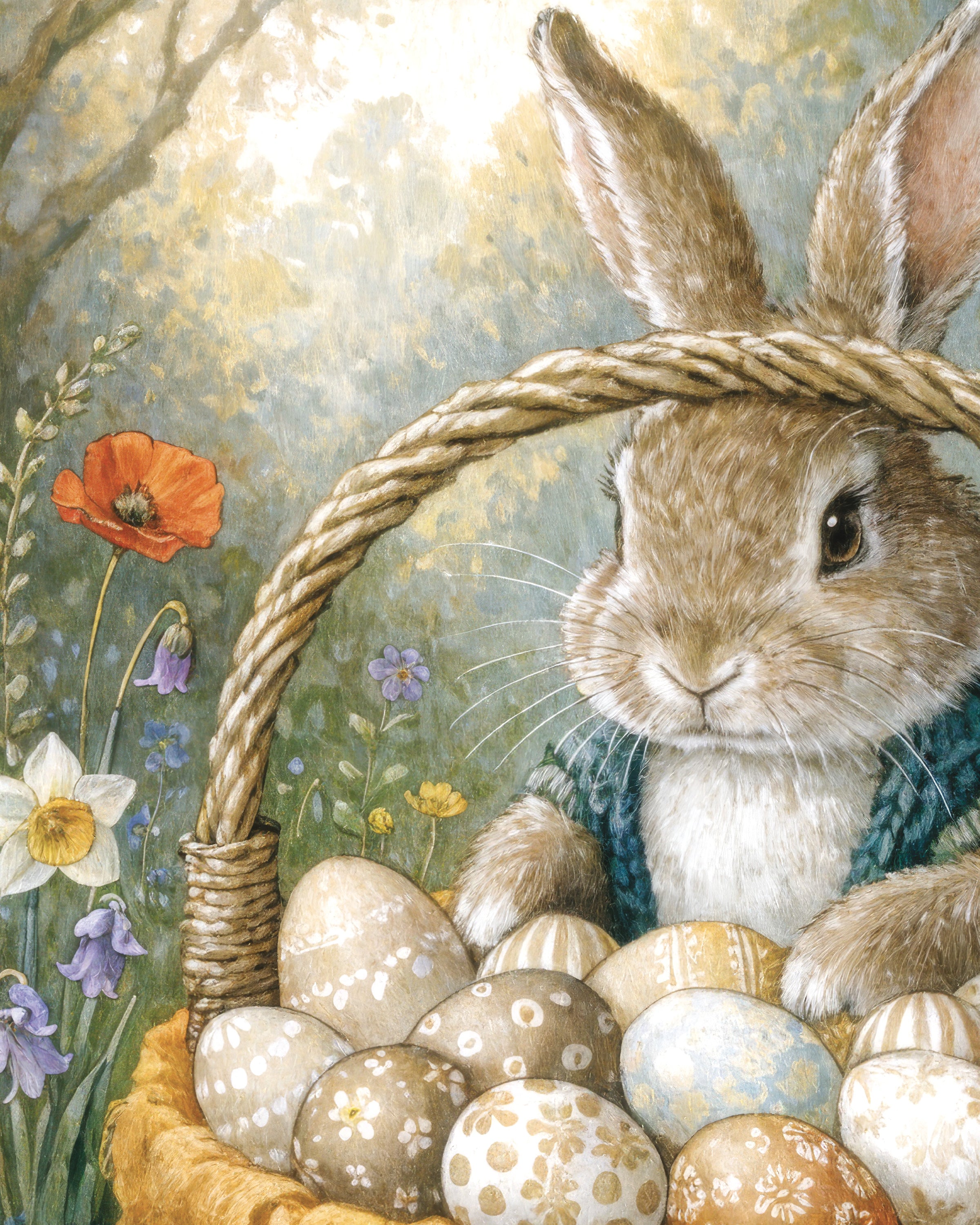 Påskekurv med malte egg plakat